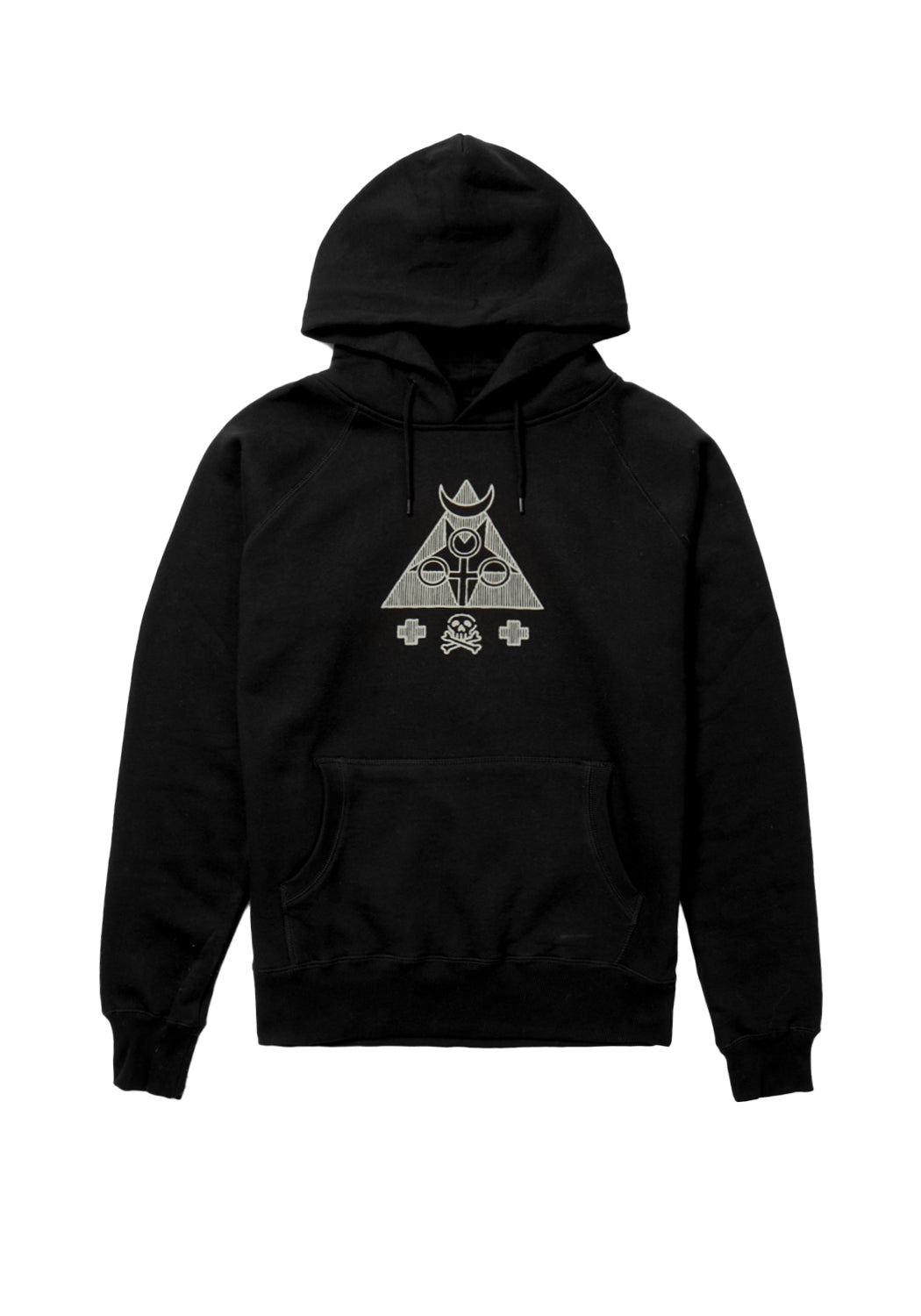 Black Oversized Pullover Hoodie with Magical Print | Mystic