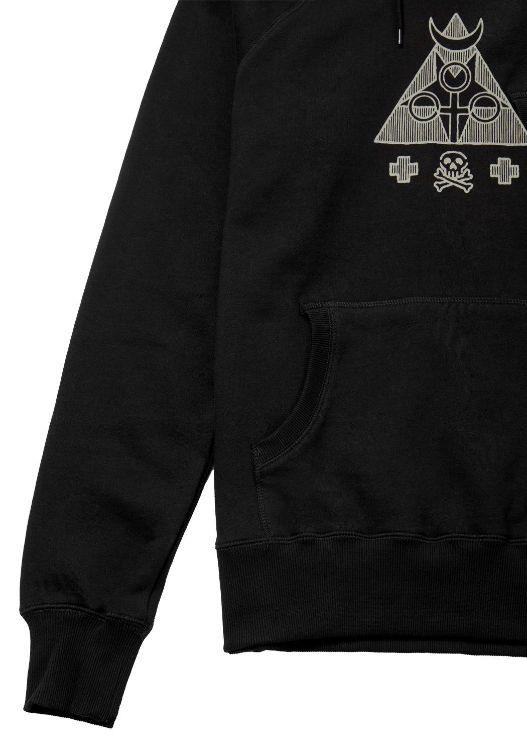 Black Oversized Pullover Hoodie with Magical Print | Mystic