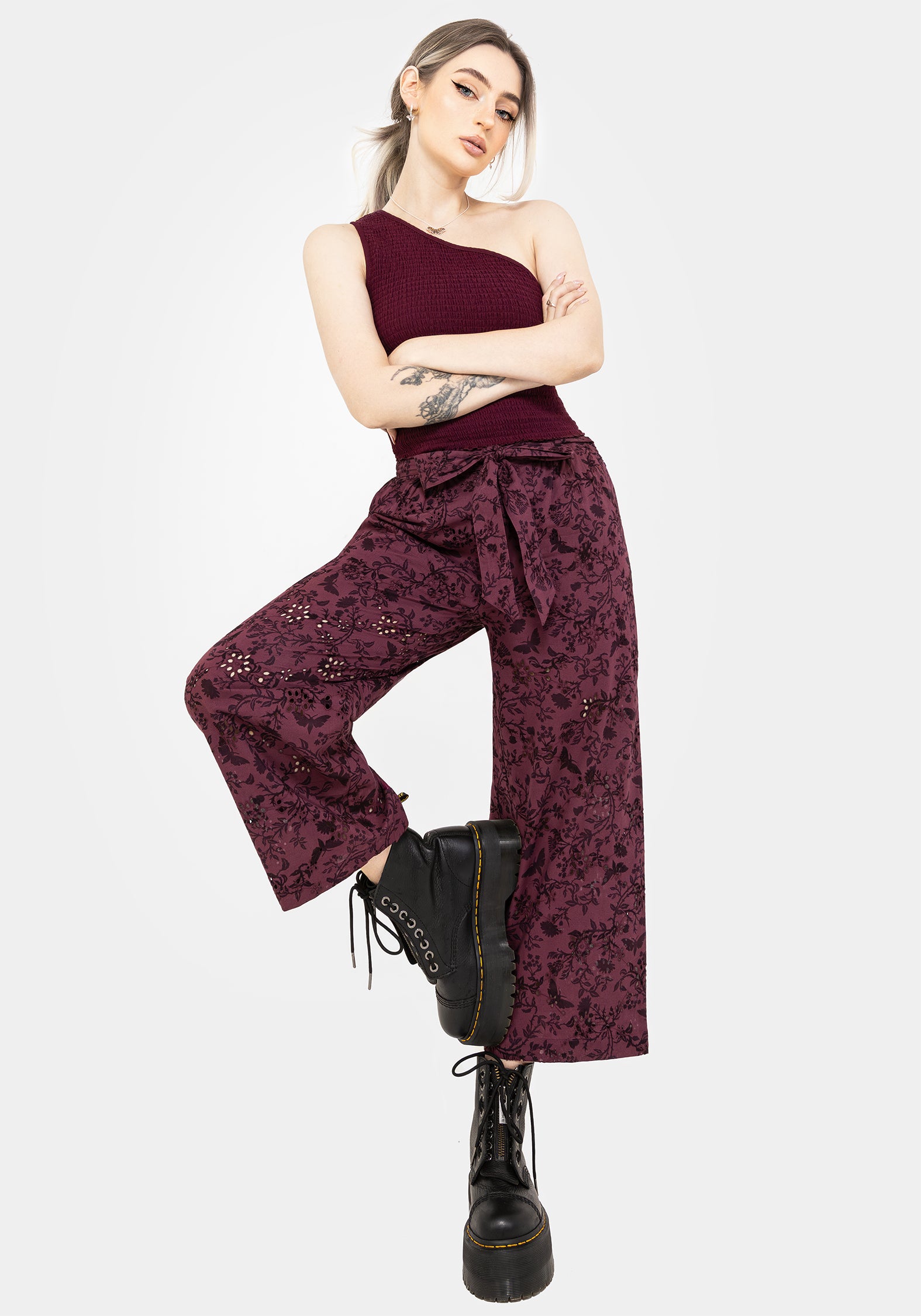 Floral Cotton Culottes with Tie Waist & Pockets | Morgana