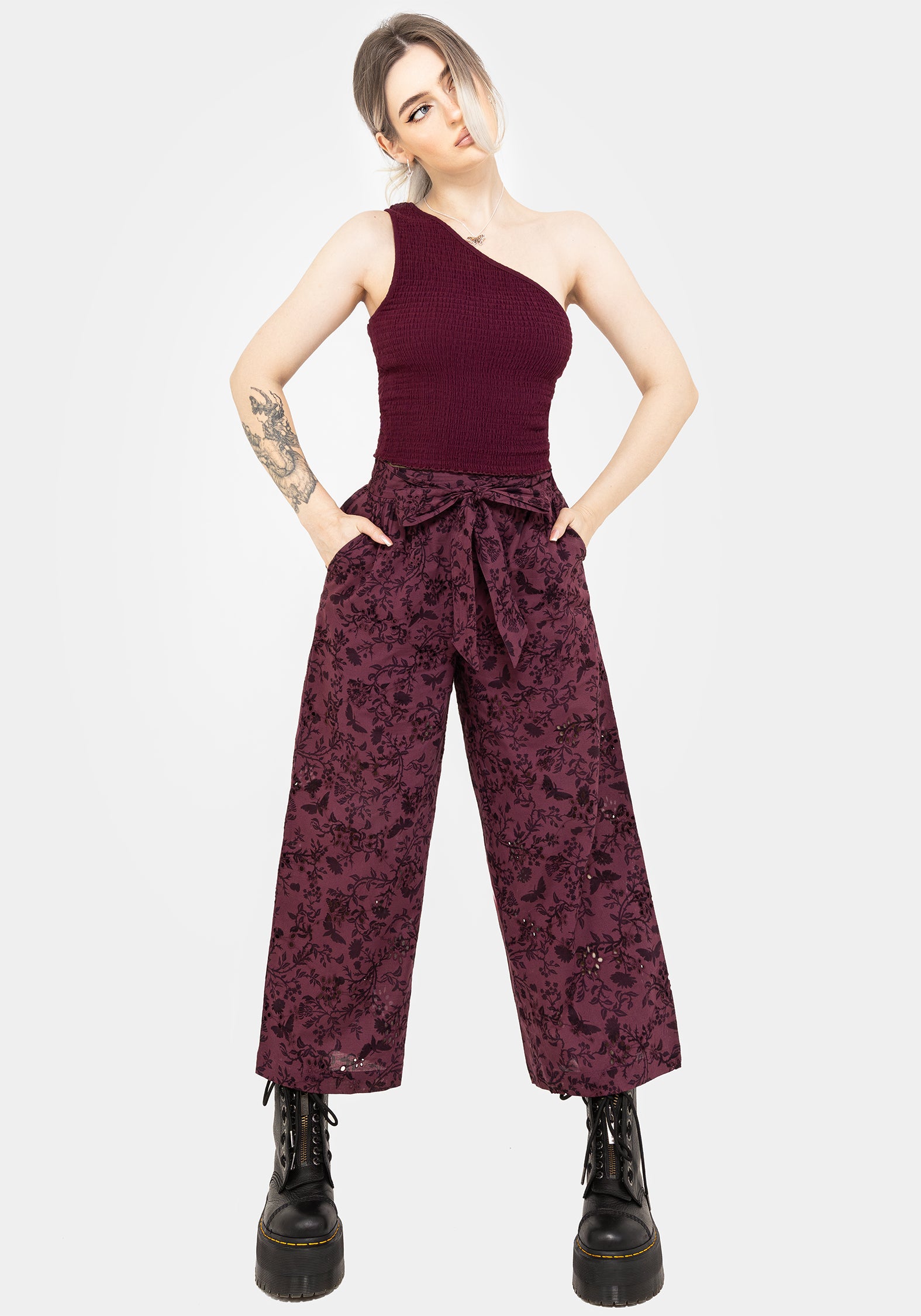 Floral Cotton Culottes with Tie Waist & Pockets | Morgana