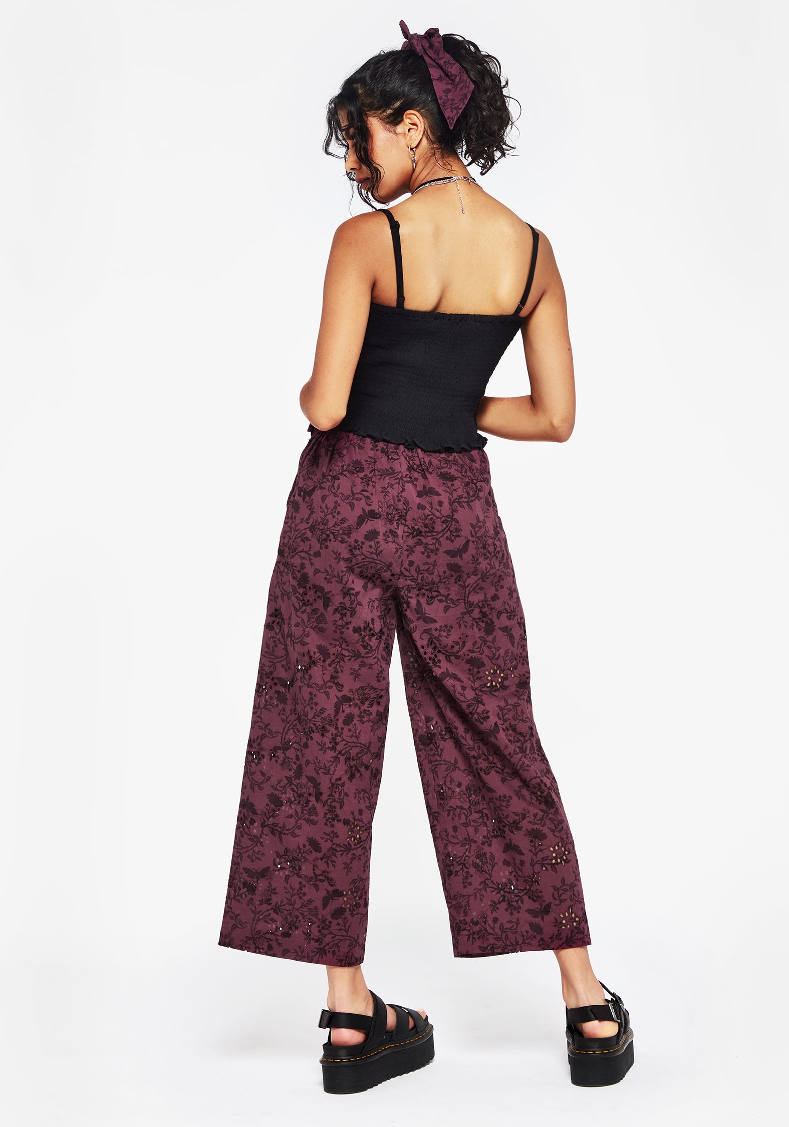 Floral Cotton Culottes with Tie Waist & Pockets | Morgana