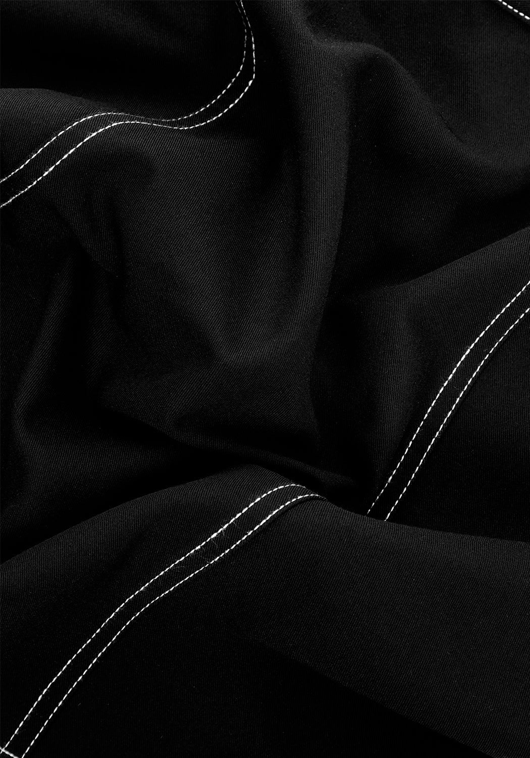Black A-Line Mini Skirt with Contrast Stitch & Pockets | ALUMNA