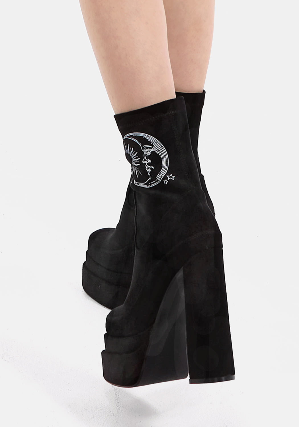 70s Celestial Sock Platform Boots with Block Heel | SOL