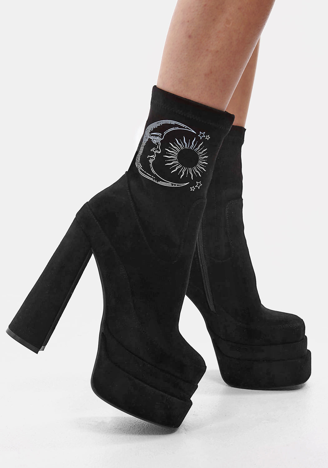 70s Celestial Sock Platform Boots with Block Heel | SOL