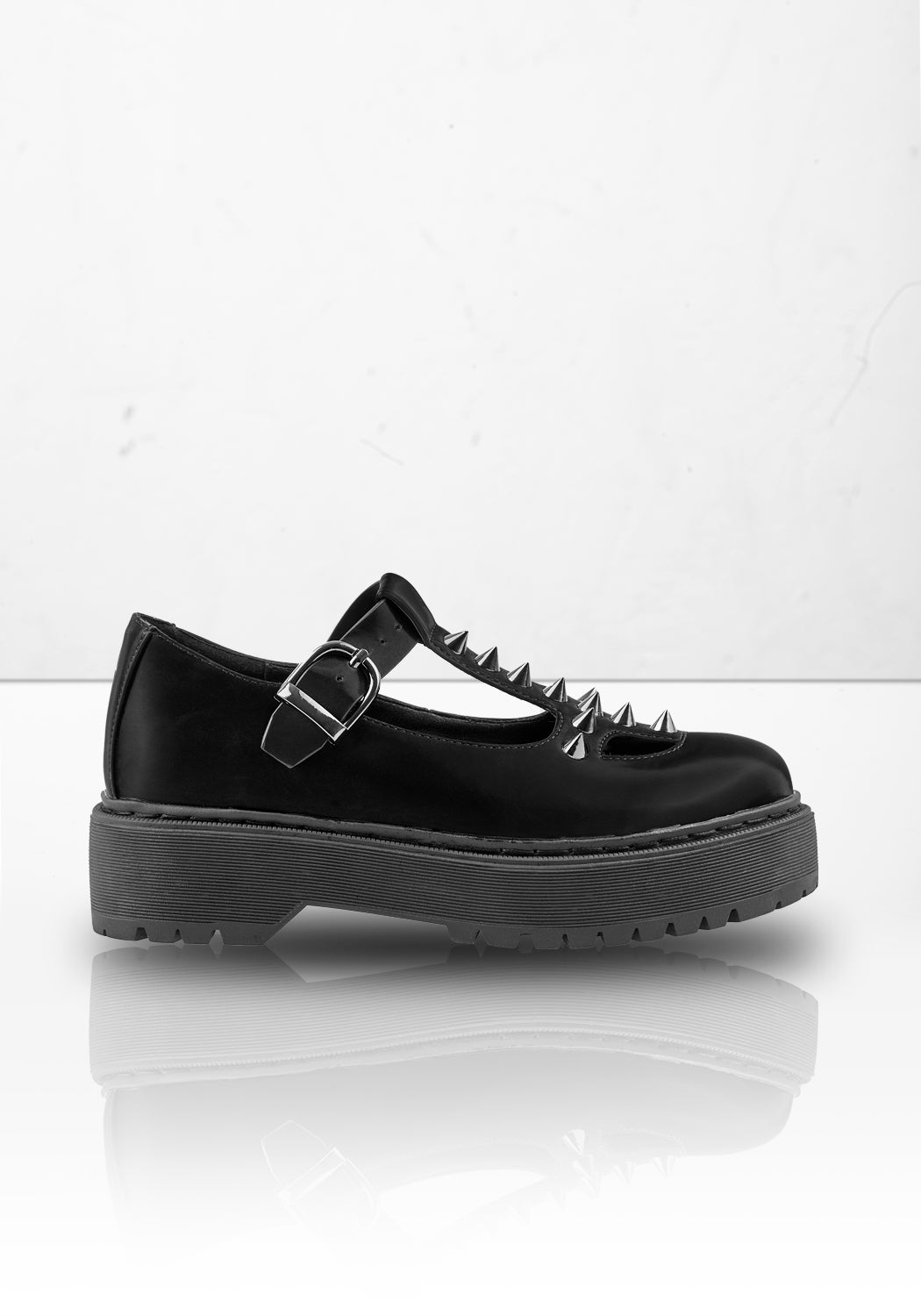 Gothic Mary Jane Platform Shoes with Studs & Buckle | Cursed Collection