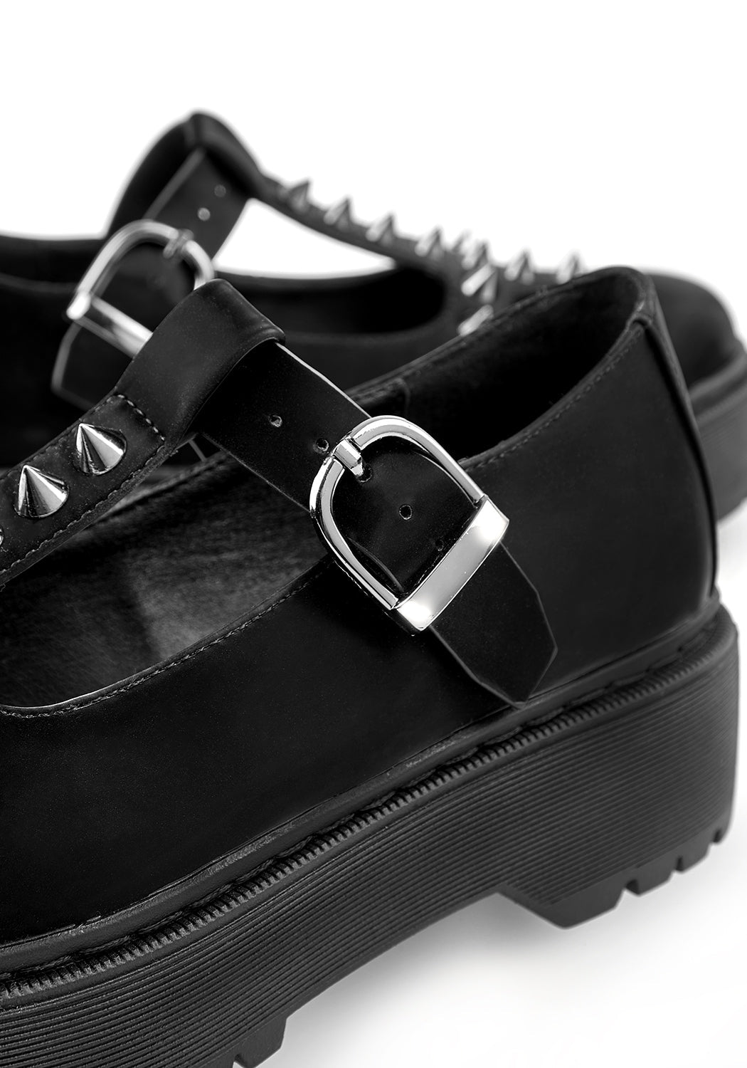 Gothic Mary Jane Platform Shoes with Studs & Buckle | Cursed Collection