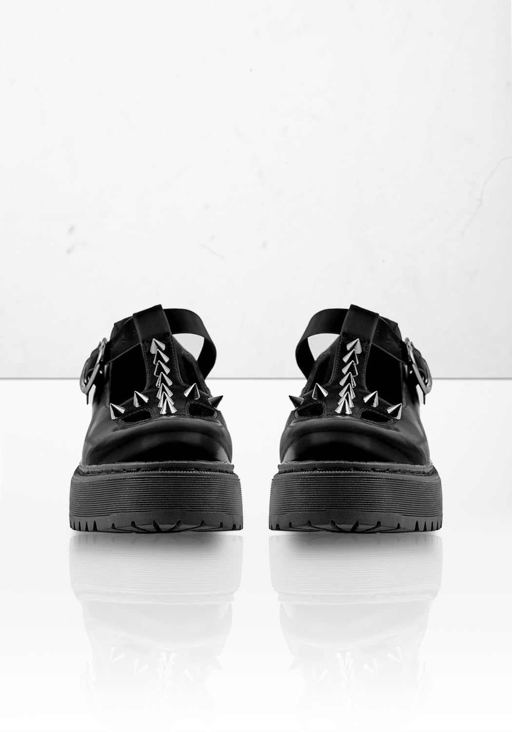Gothic Mary Jane Platform Shoes with Studs & Buckle | Cursed Collection
