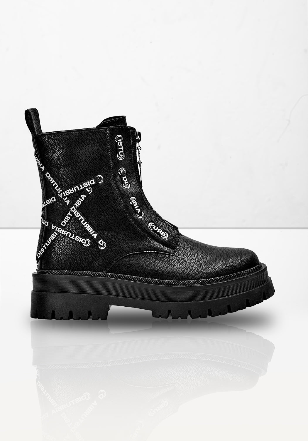 Gothic Lace-Up Platform Boots with Hexagram Detail | HEXDOLL