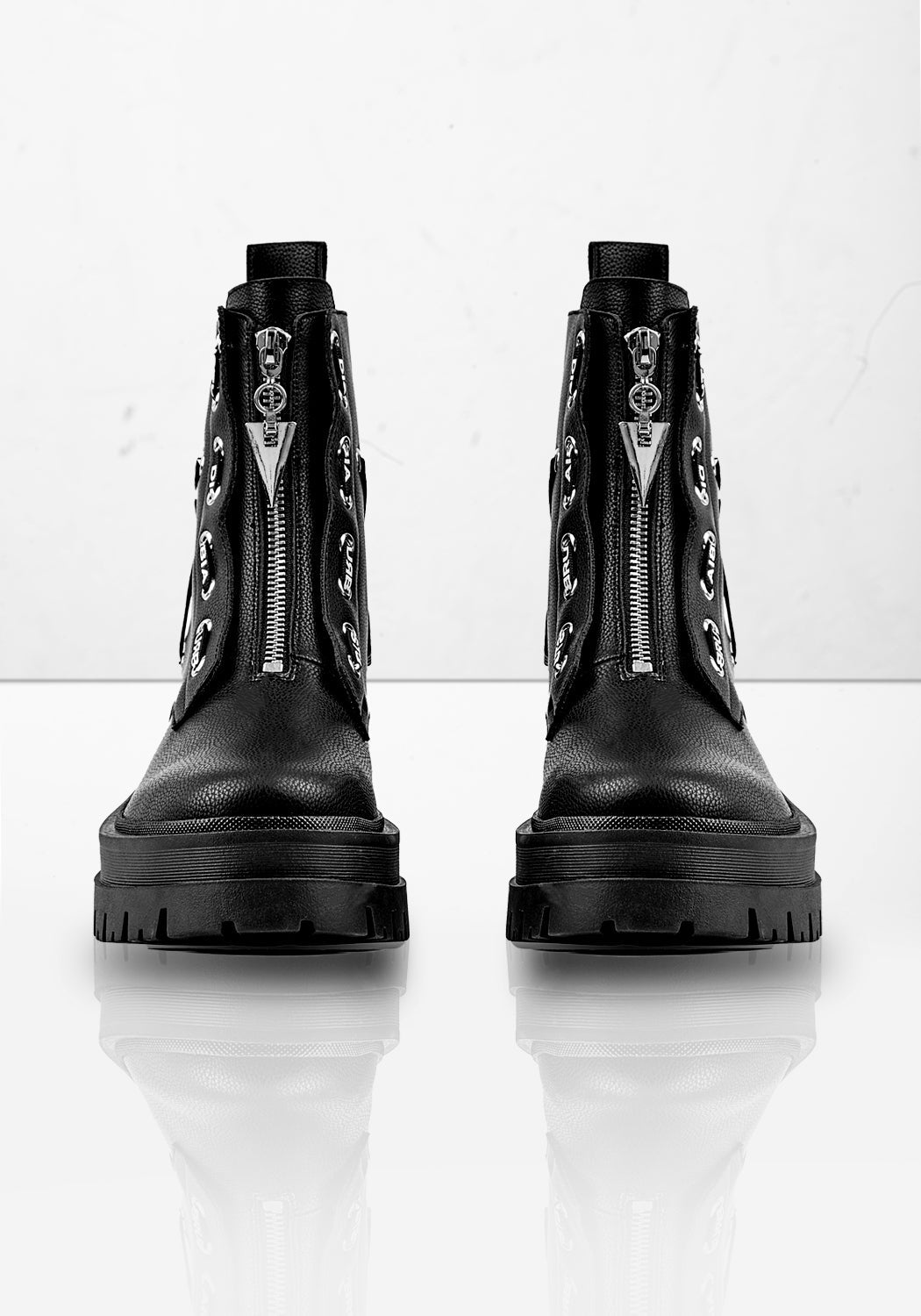 Gothic Lace-Up Platform Boots with Hexagram Detail | HEXDOLL