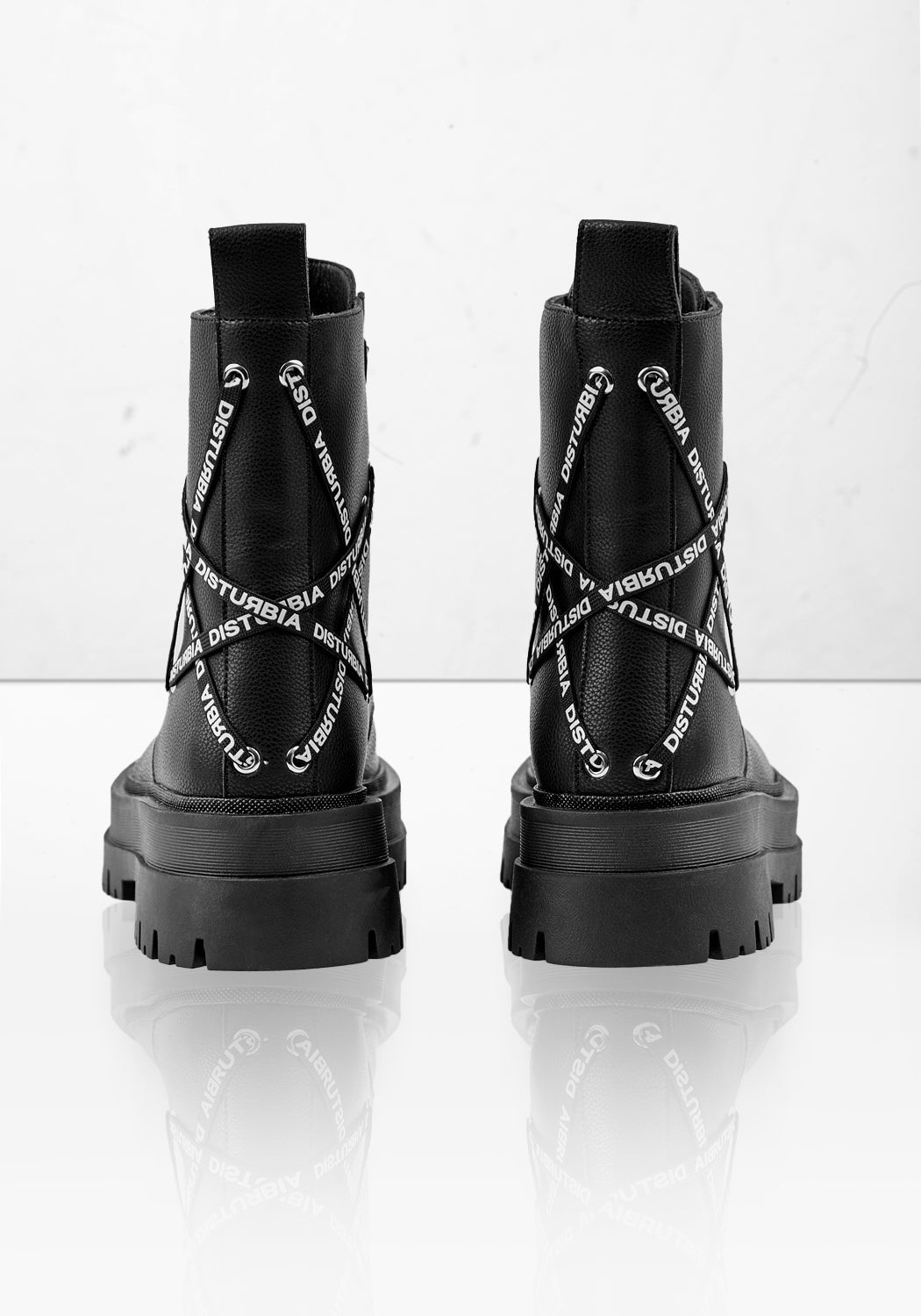 Gothic Lace-Up Platform Boots with Hexagram Detail | HEXDOLL