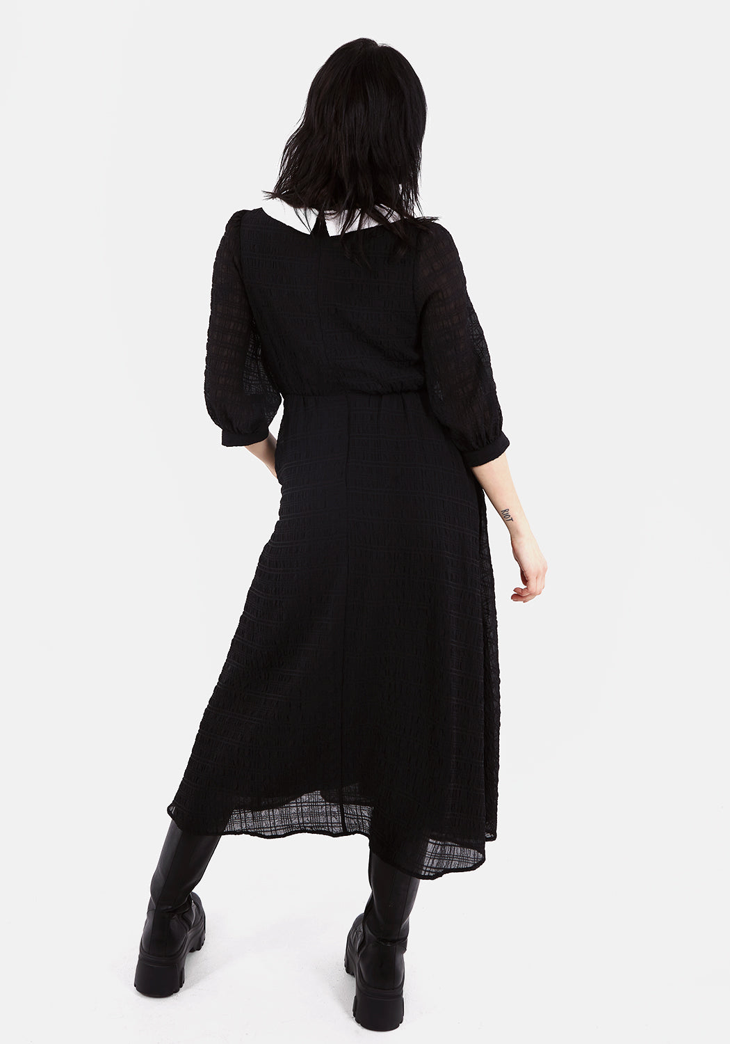 Gothic Midi Dress with Pockets & Elastic Waist | Bellatrix Pagan