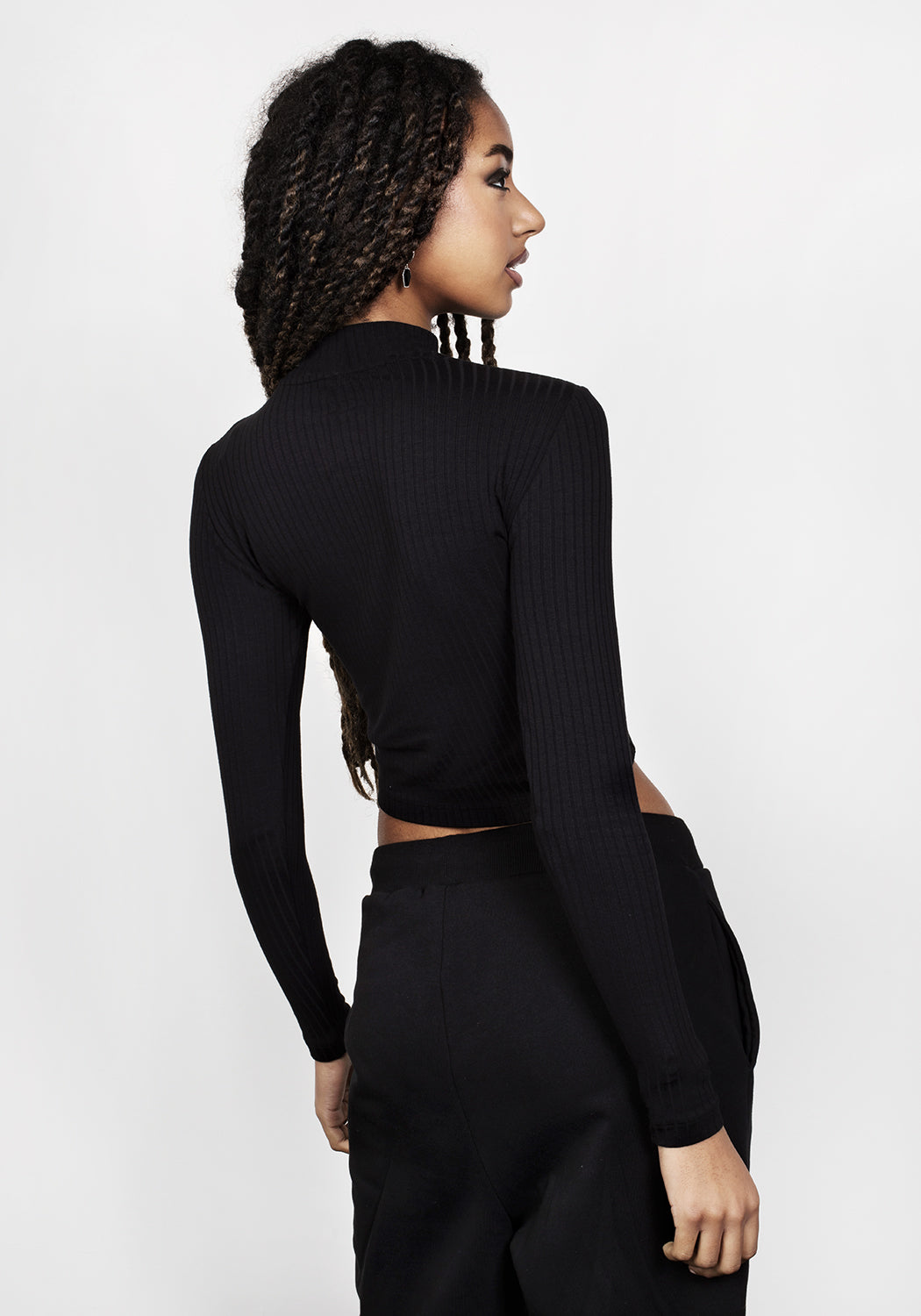 Ruched Crop Top with Ribbed Jersey & Ouija Embroidery | Valefor