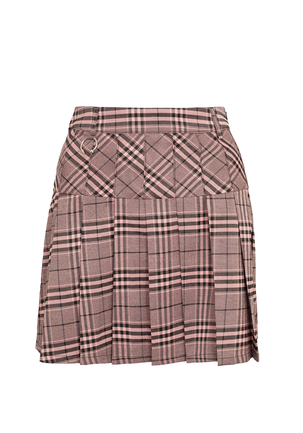 Pink & Black Check Mini Tennis Skirt with Pleats | Lovebuzz