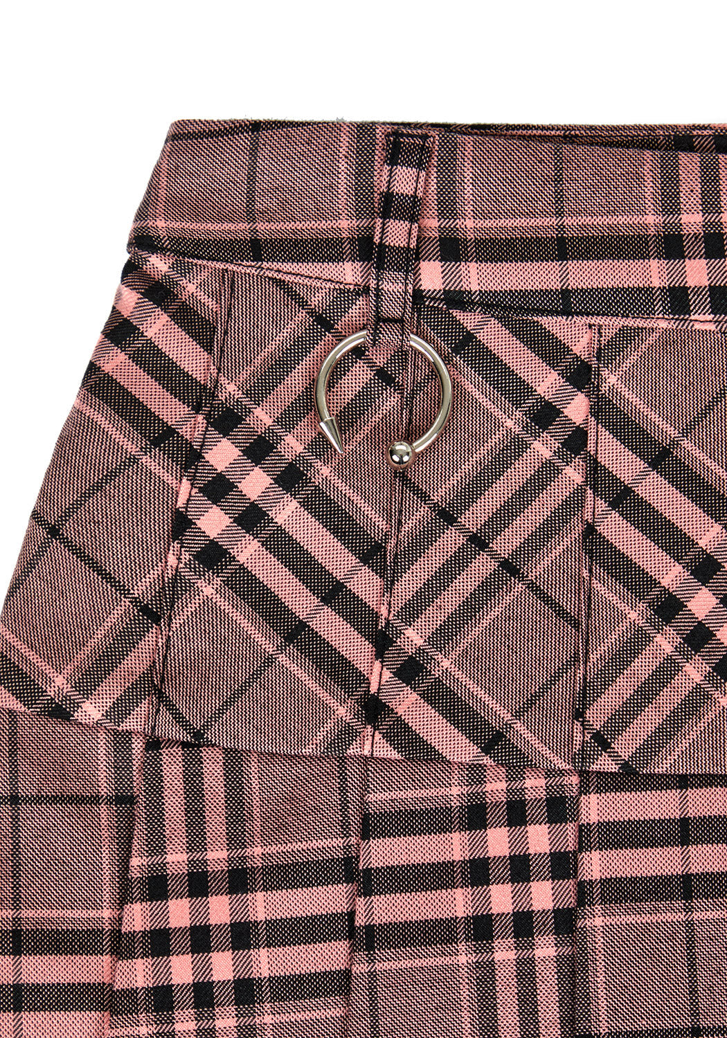 Pink & Black Check Mini Tennis Skirt with Pleats | Lovebuzz
