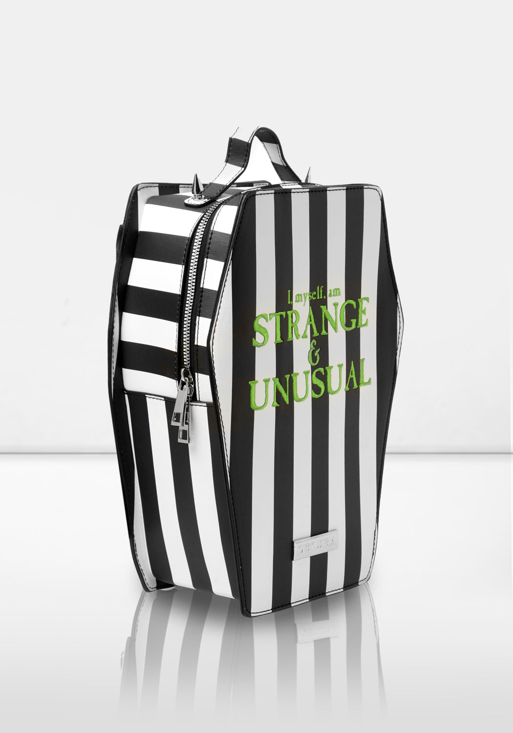 Gothic Coffin Backpack with Stripes & Studs | DEETZ