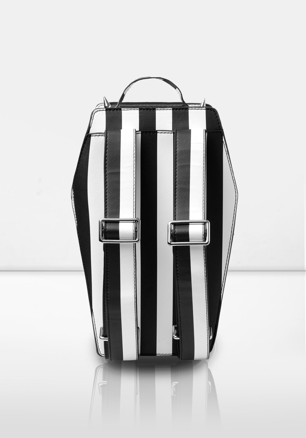 Gothic Coffin Backpack with Stripes & Studs | DEETZ