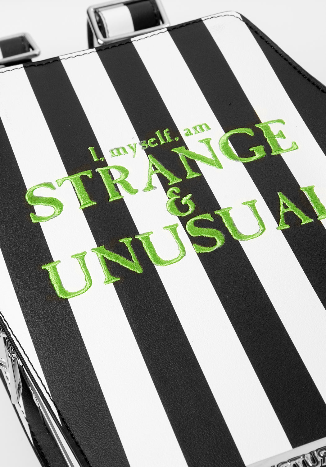 Gothic Coffin Backpack with Stripes & Studs | DEETZ