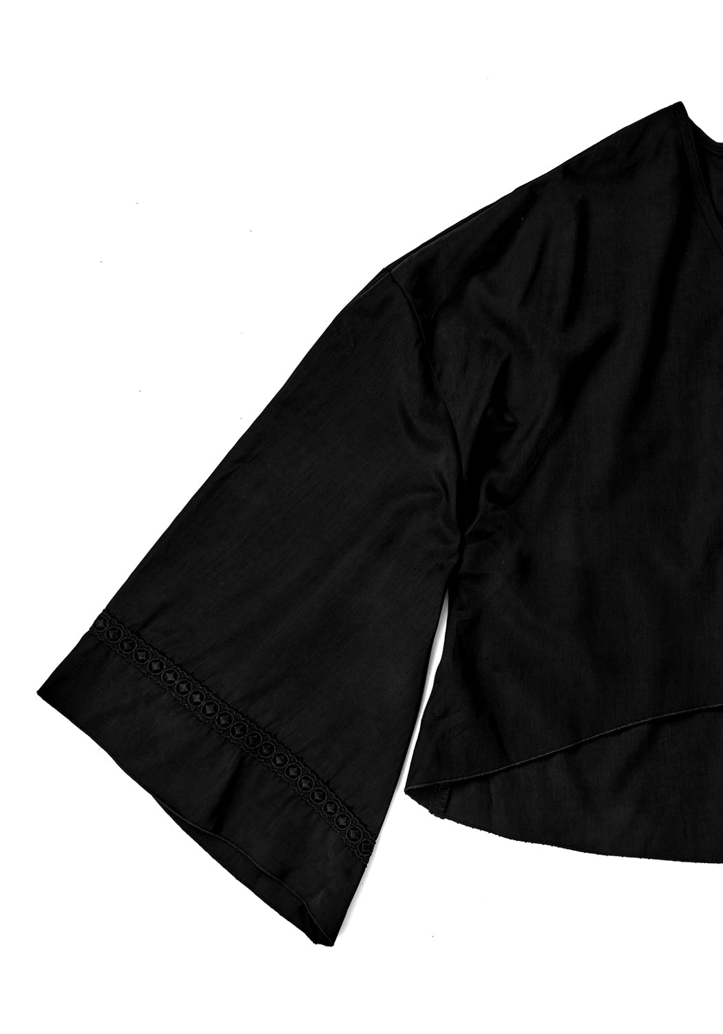 Embroidered Short Kimono with Loose Fit & Rope Tie | Alchemy