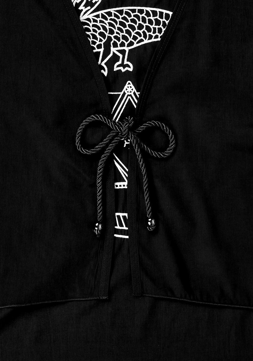 Embroidered Short Kimono with Loose Fit & Rope Tie | Alchemy