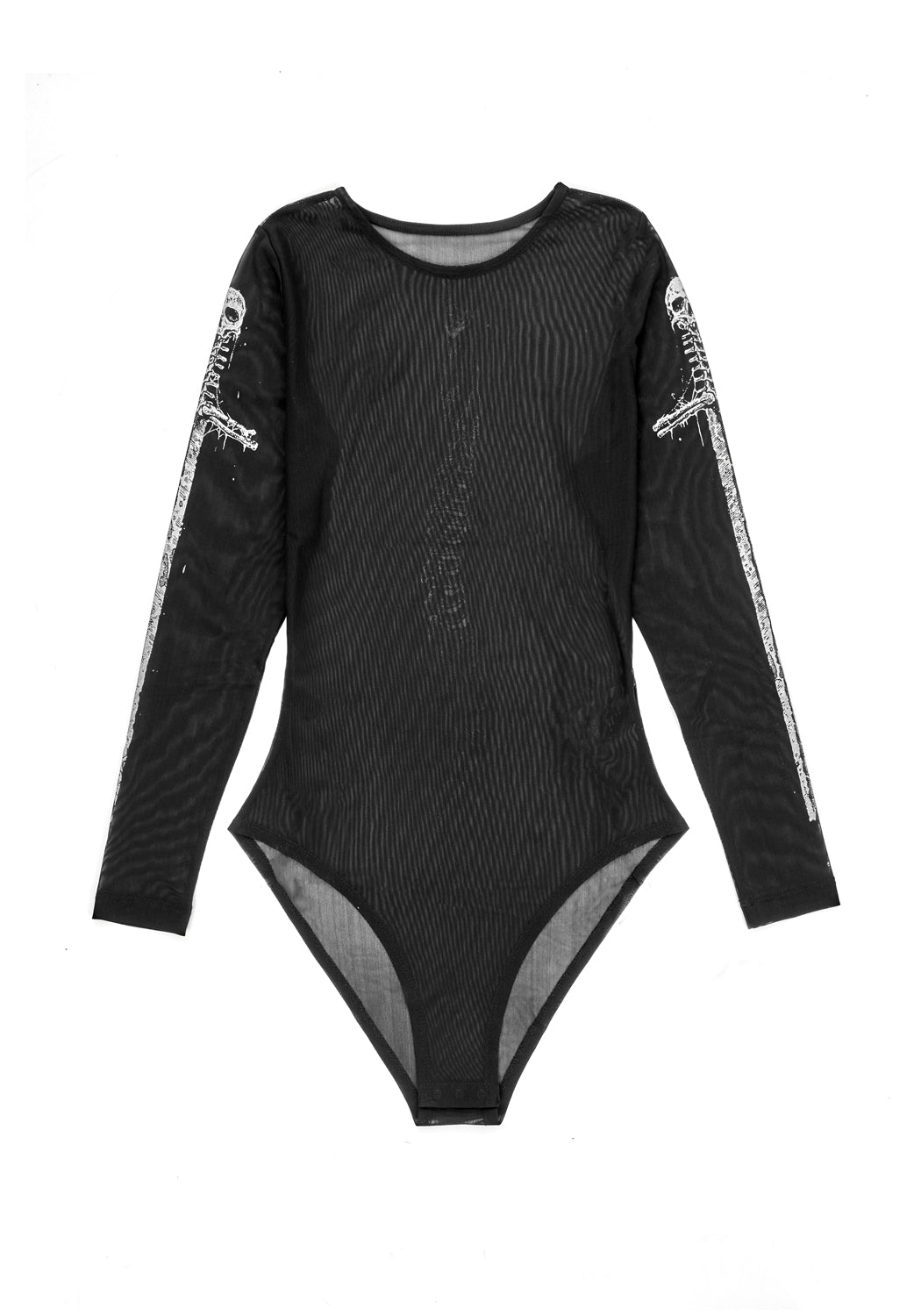 Long-Sleeve Mesh Bodysuit with Graphic Print | Disturbia x Mark Riddick