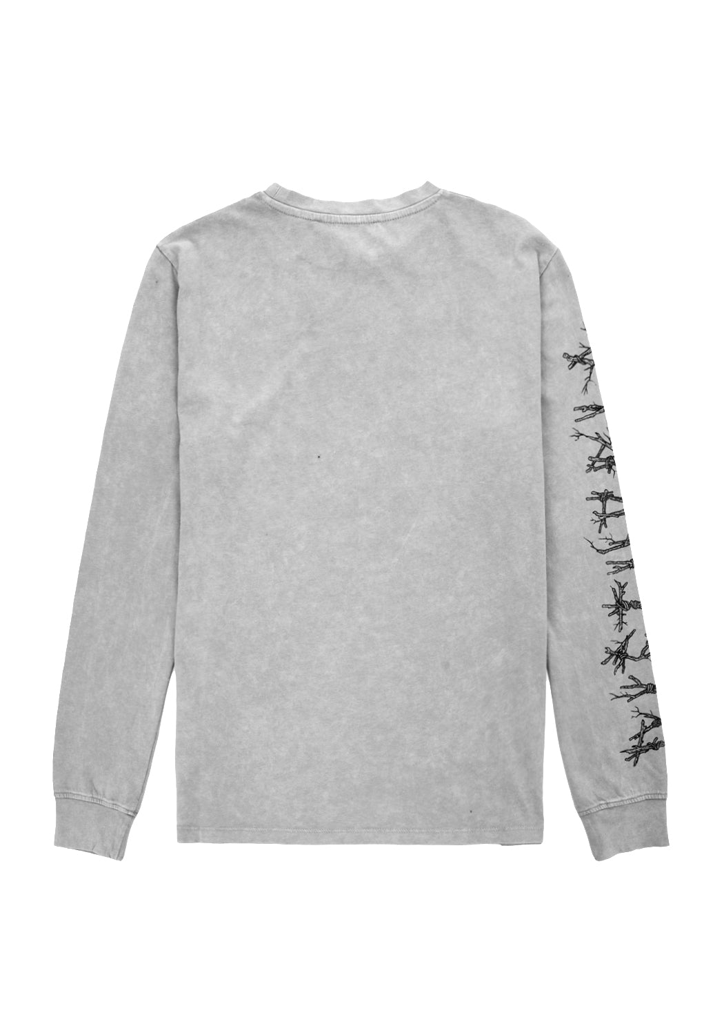 Grey Acid Washed Long Sleeve Graphic T-Shirt | Disturbia x Mark Riddick