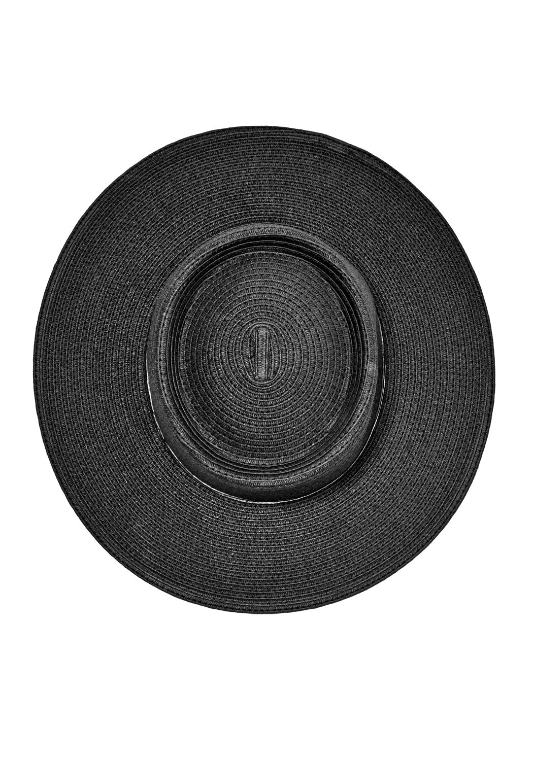 Black Boater Hat with Embroidered Rune Band | Breathable Paper Fibers