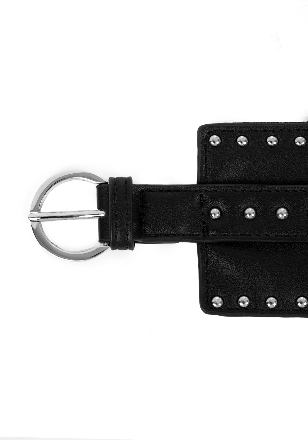 Studded Waist Belt with Silver Chains & Adjustable Buckle | Nadja