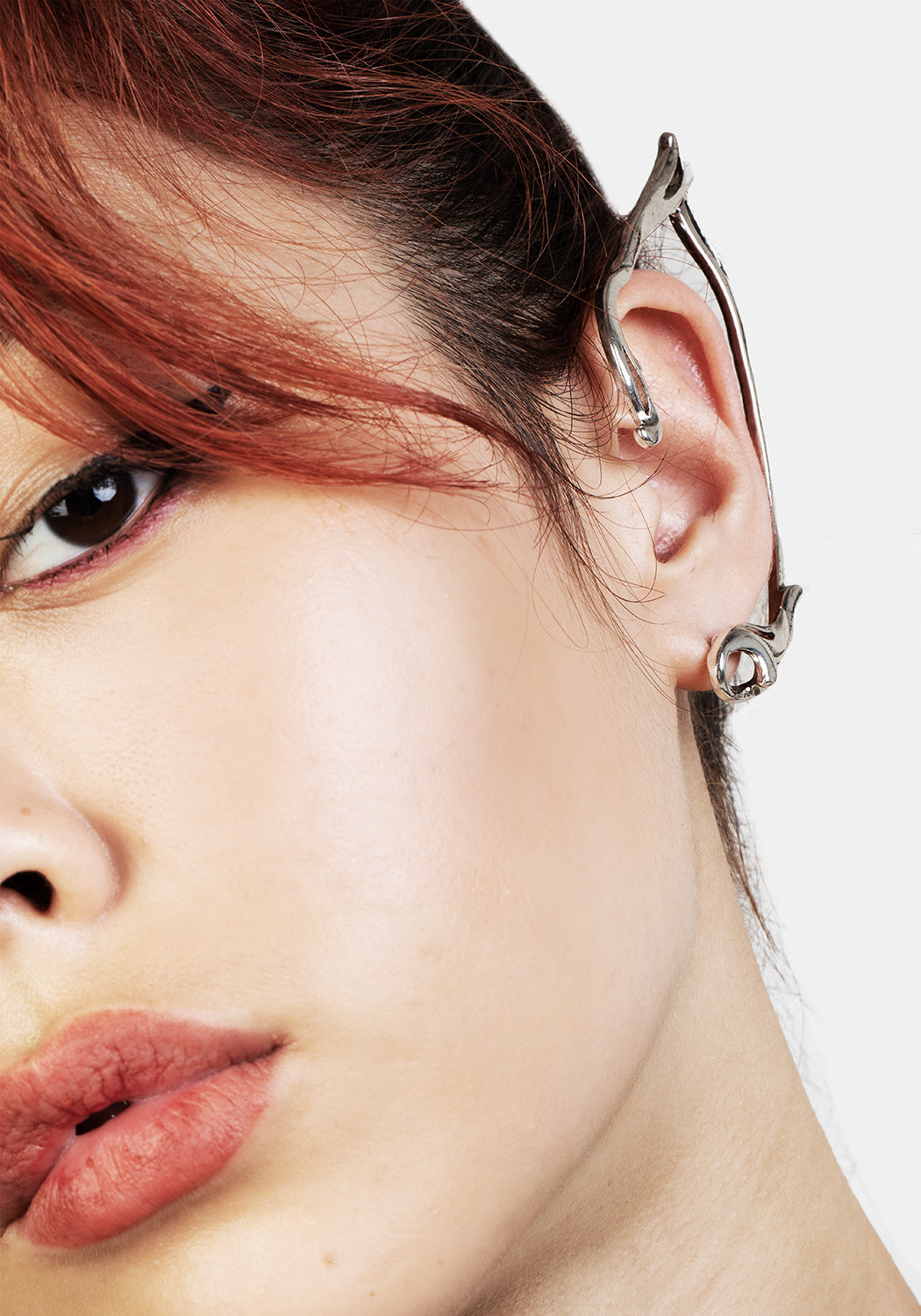 Art Nouveau Silver Ear Cuff for Pierced Ears | Arwen Jewelry