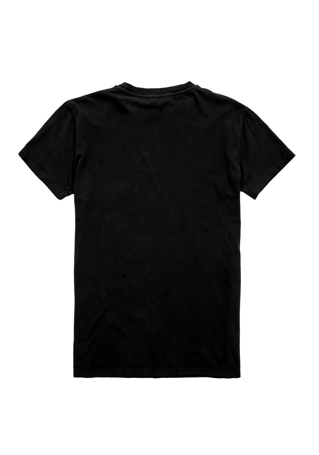 Black Graphic T-Shirt with Vintage Wash & Crew Neck | Perception