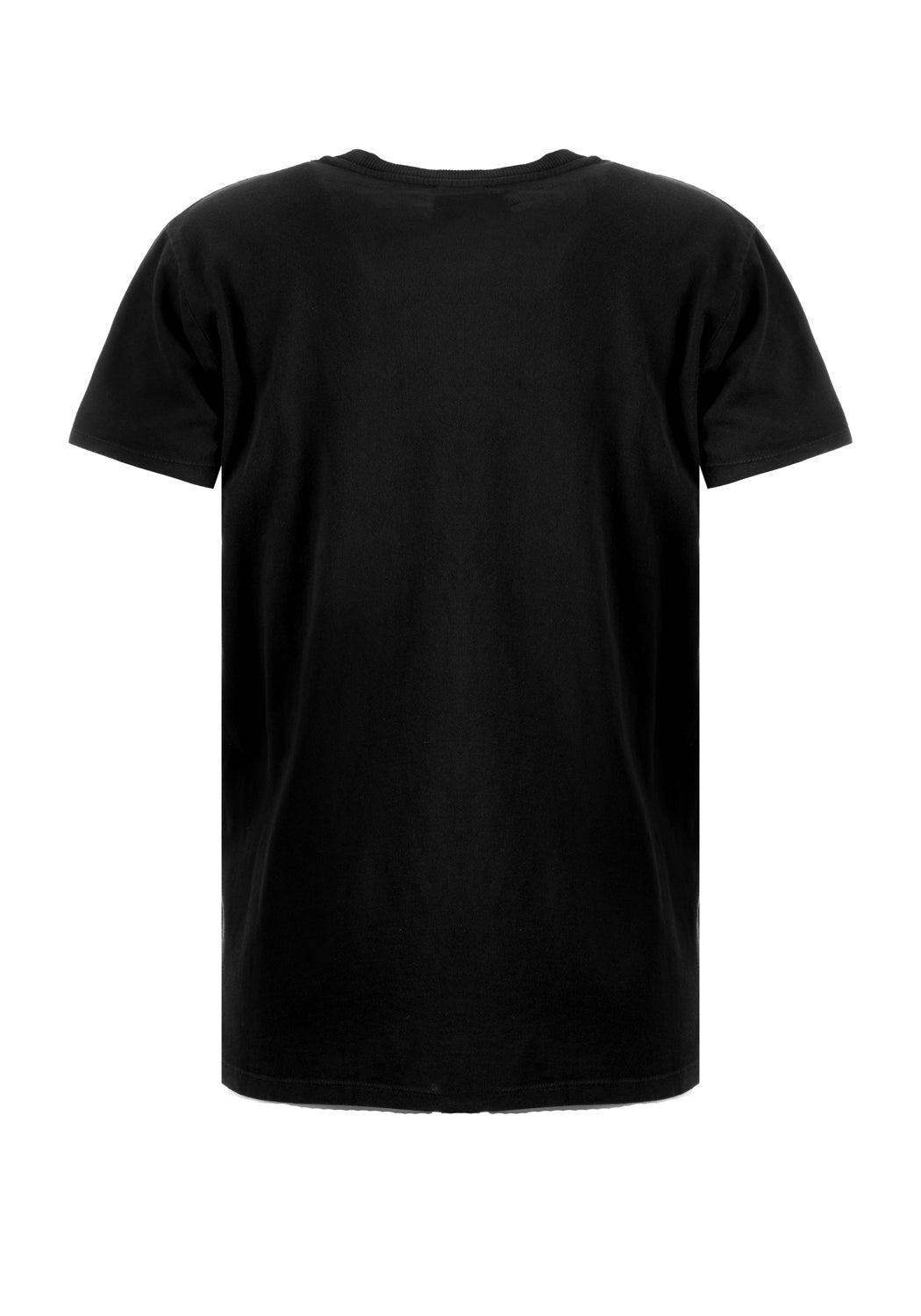 Black Graphic T-Shirt with Vintage Wash & Crew Neck | Perception
