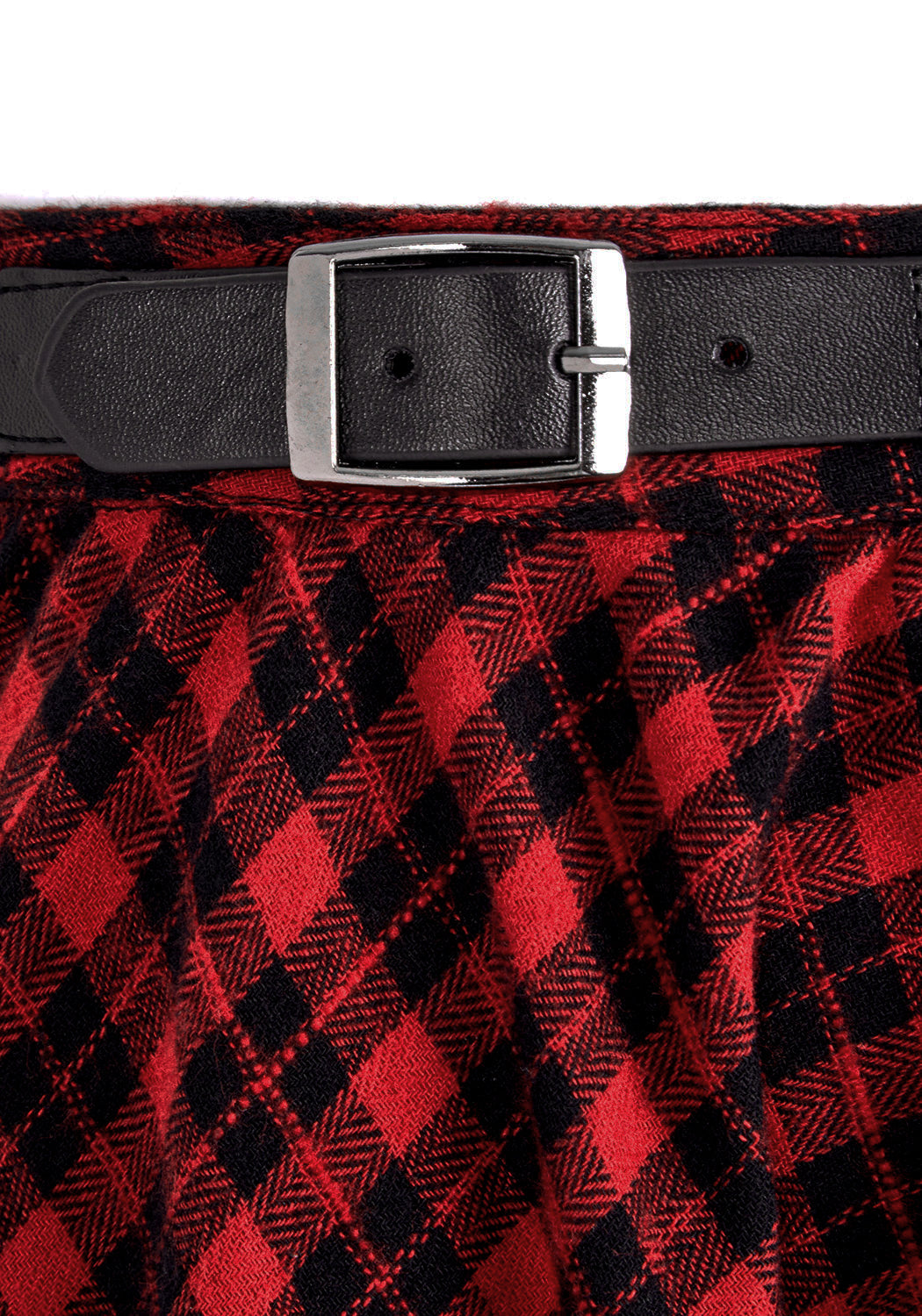 Red & Black Gingham Handkerchief Midi Skirt with Irregular Hem | Nina