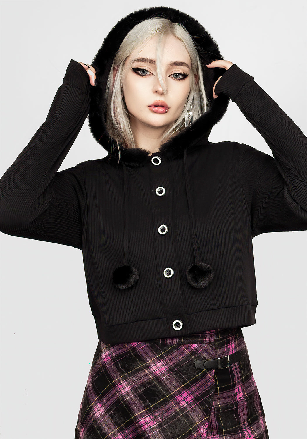 Pom Pom Hooded Cardigan for Women | Soft & Cozy Winter Wear