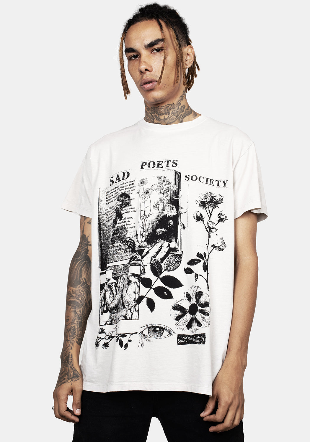 Vintage Washed Off-White Graphic T-Shirt | Sad Poets