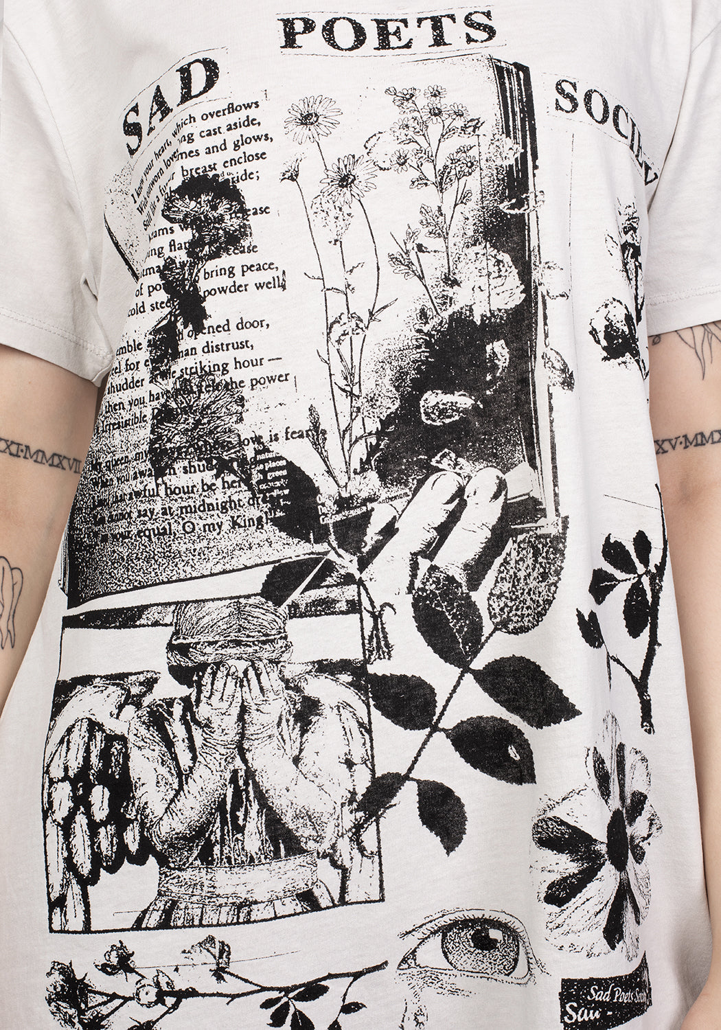 Vintage Washed Off-White Graphic T-Shirt | Sad Poets
