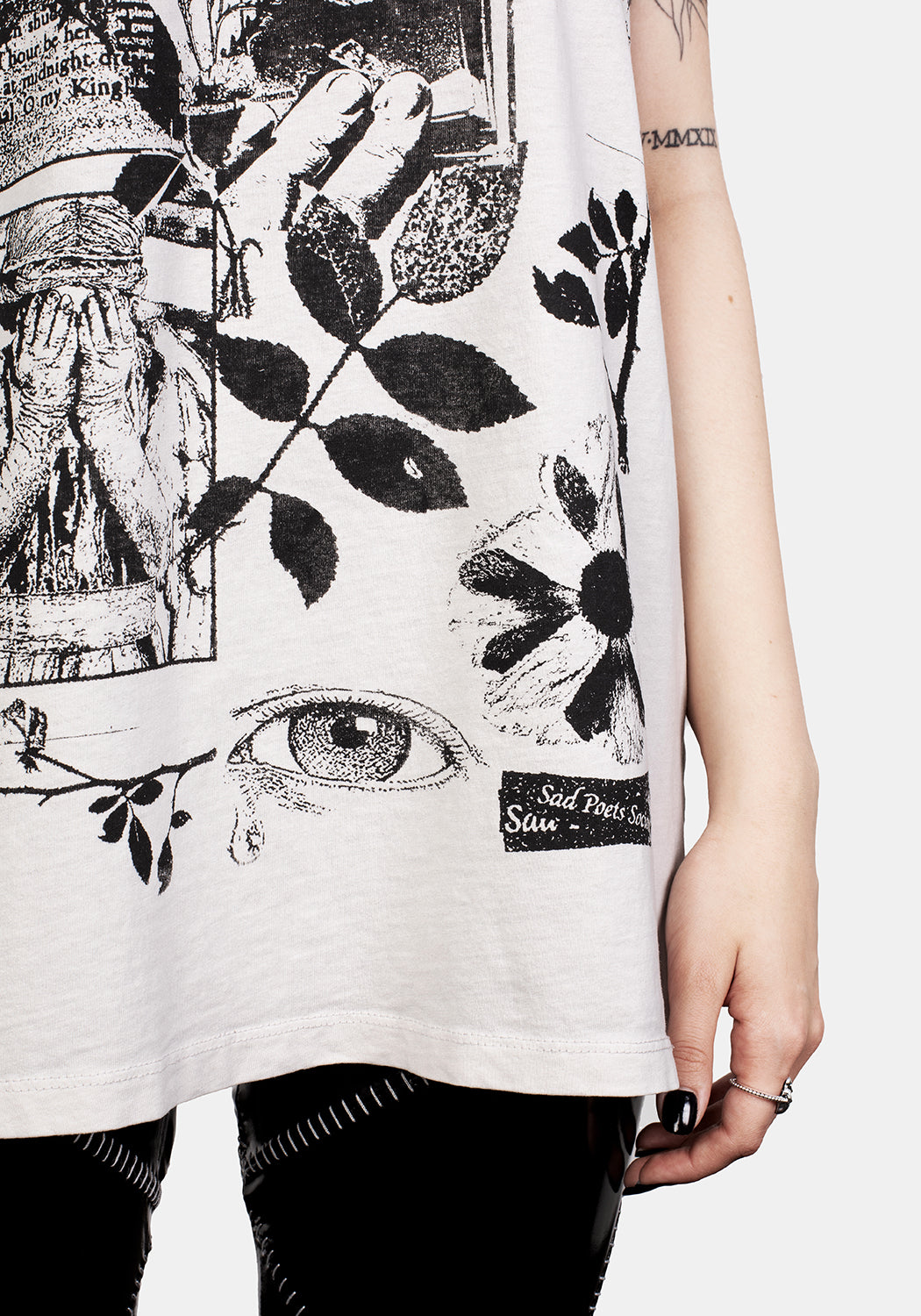 Vintage Washed Off-White Graphic T-Shirt | Sad Poets