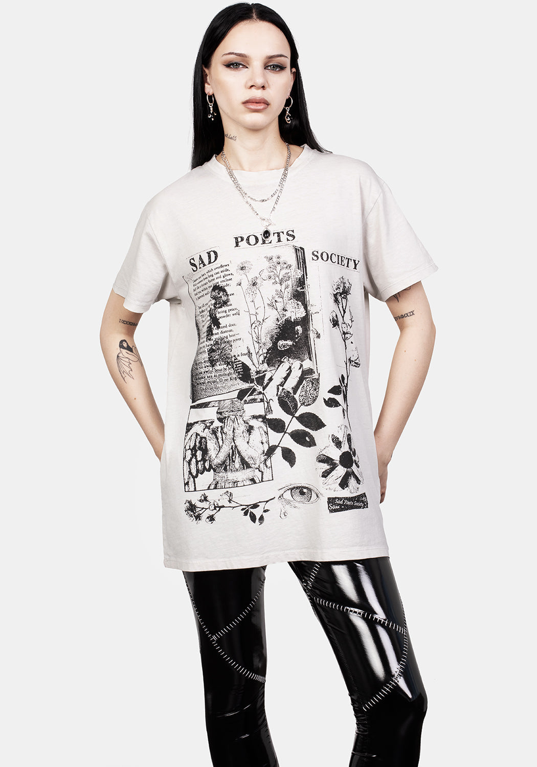 Vintage Washed Off-White Graphic T-Shirt | Sad Poets