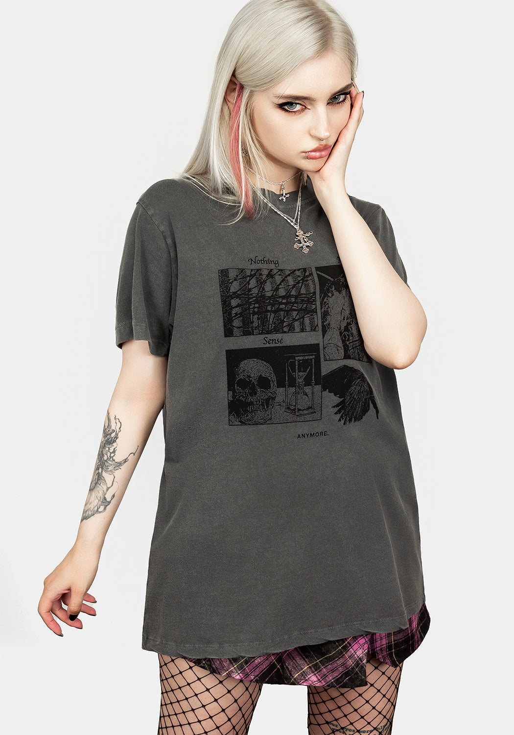 Vintage Grey Washed Graphic T-Shirt | Relaxed Unisex Fit | Sense