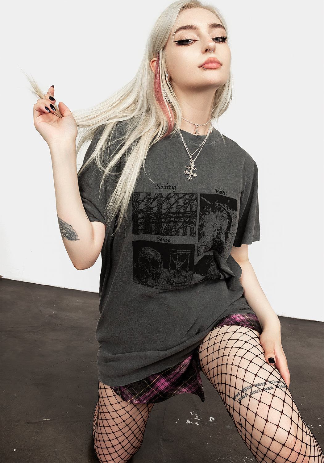 Vintage Grey Washed Graphic T-Shirt | Relaxed Unisex Fit | Sense