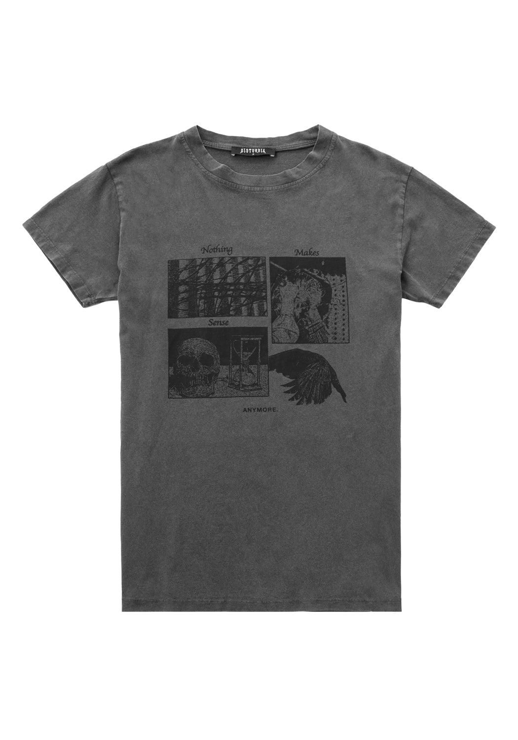 Vintage Grey Washed Graphic T-Shirt | Relaxed Unisex Fit | Sense