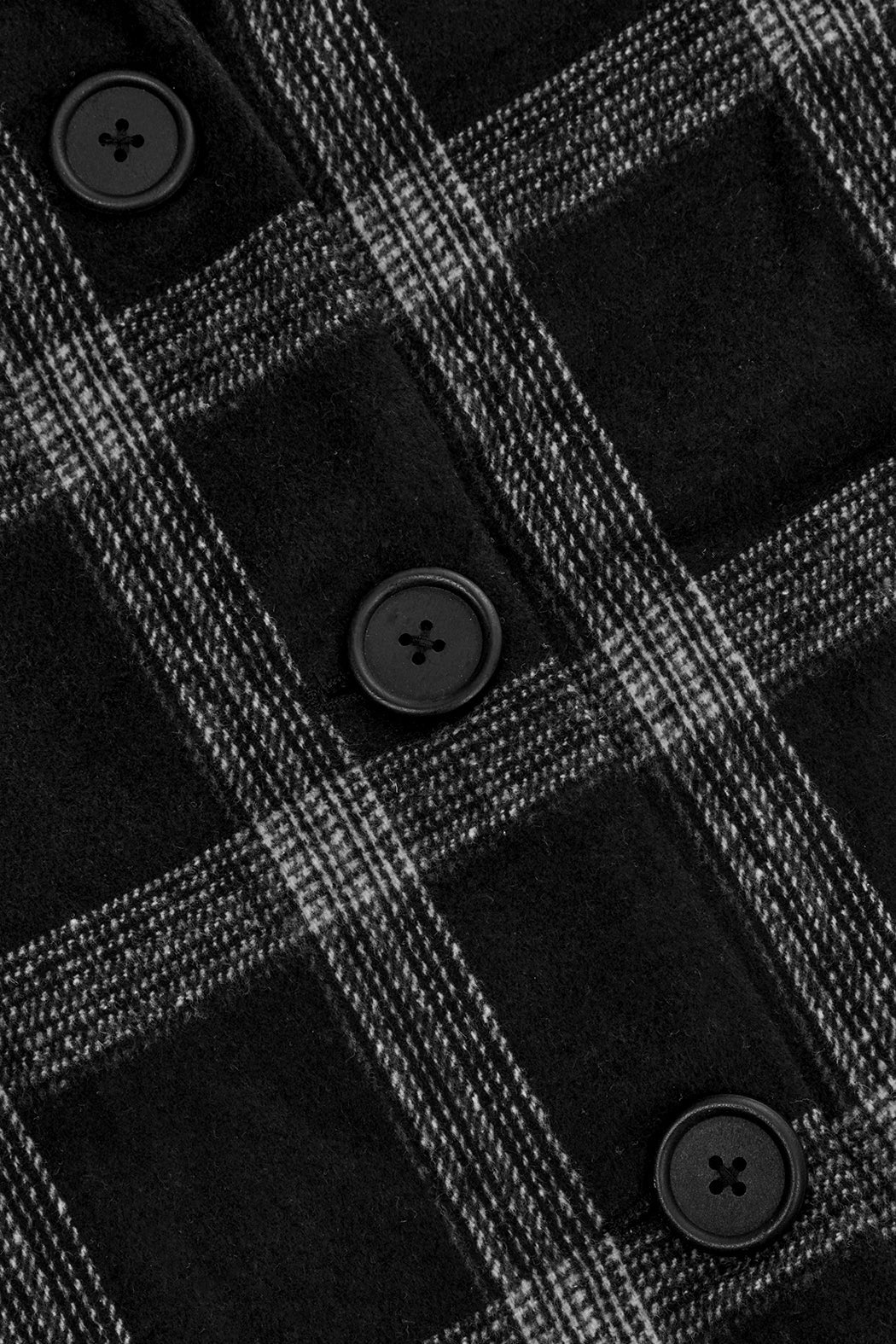 Black & Grey Check Duster Coat with Notched Lapel | Effy