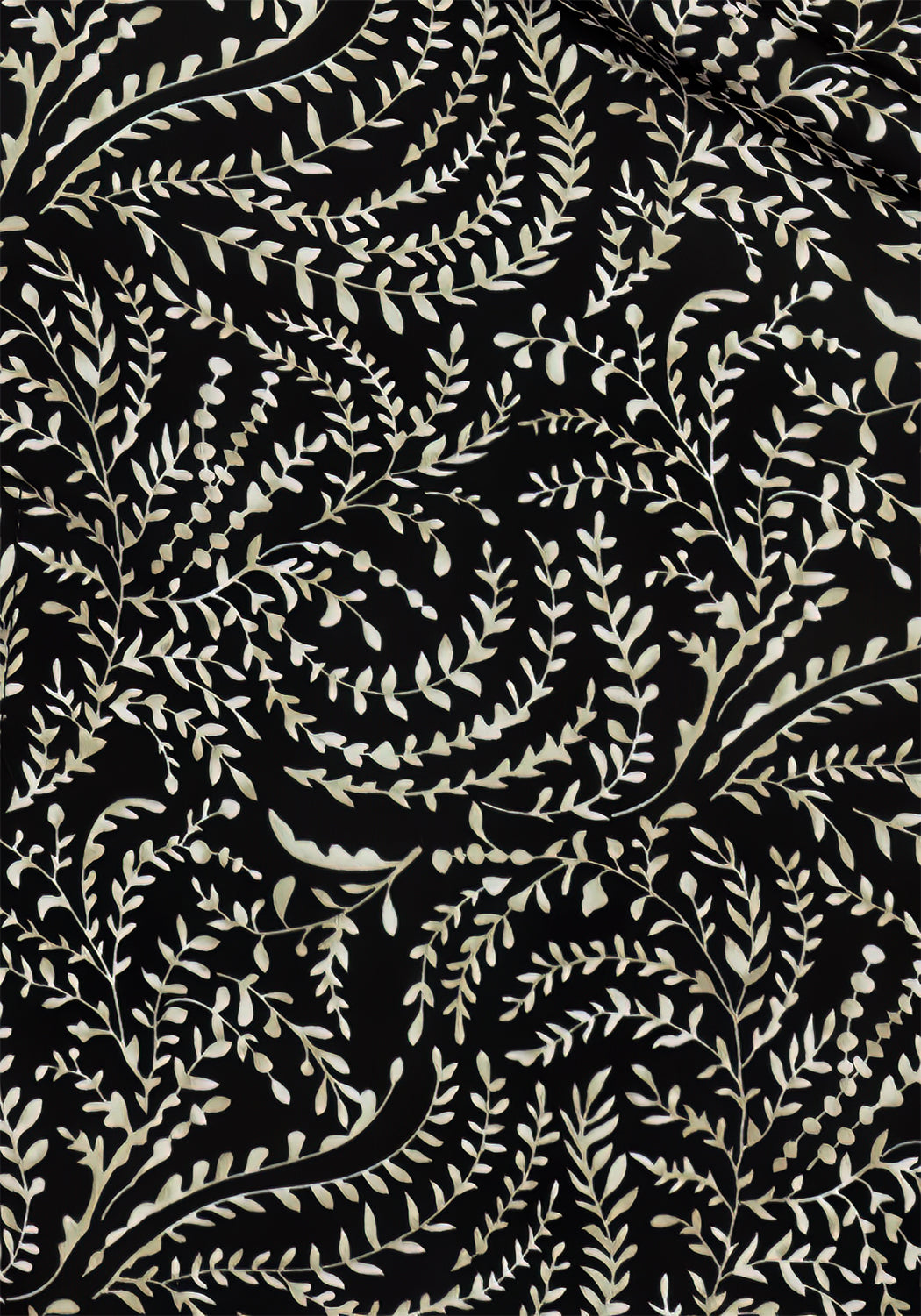 Black & Green Split Midi Skirt with Fern Print | Tendril