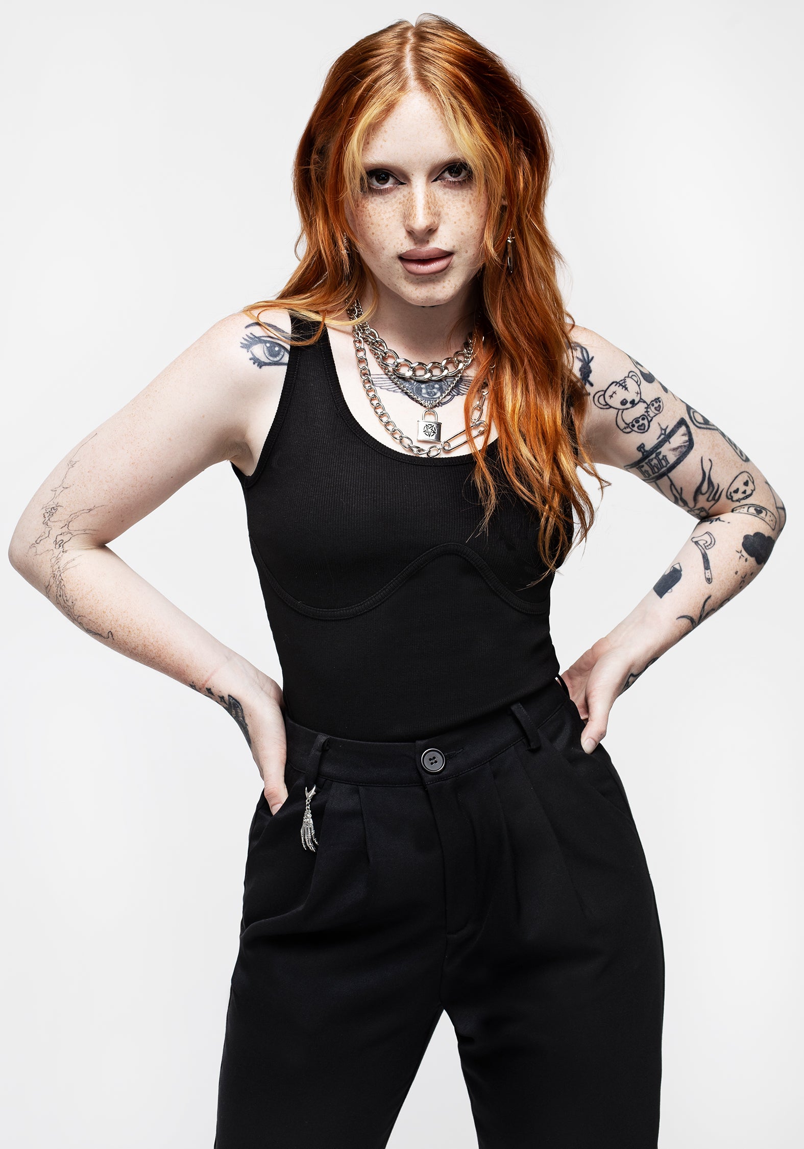 Ribbed Vest Top with Mock Boning & Scooped Neckline | Apocrypha