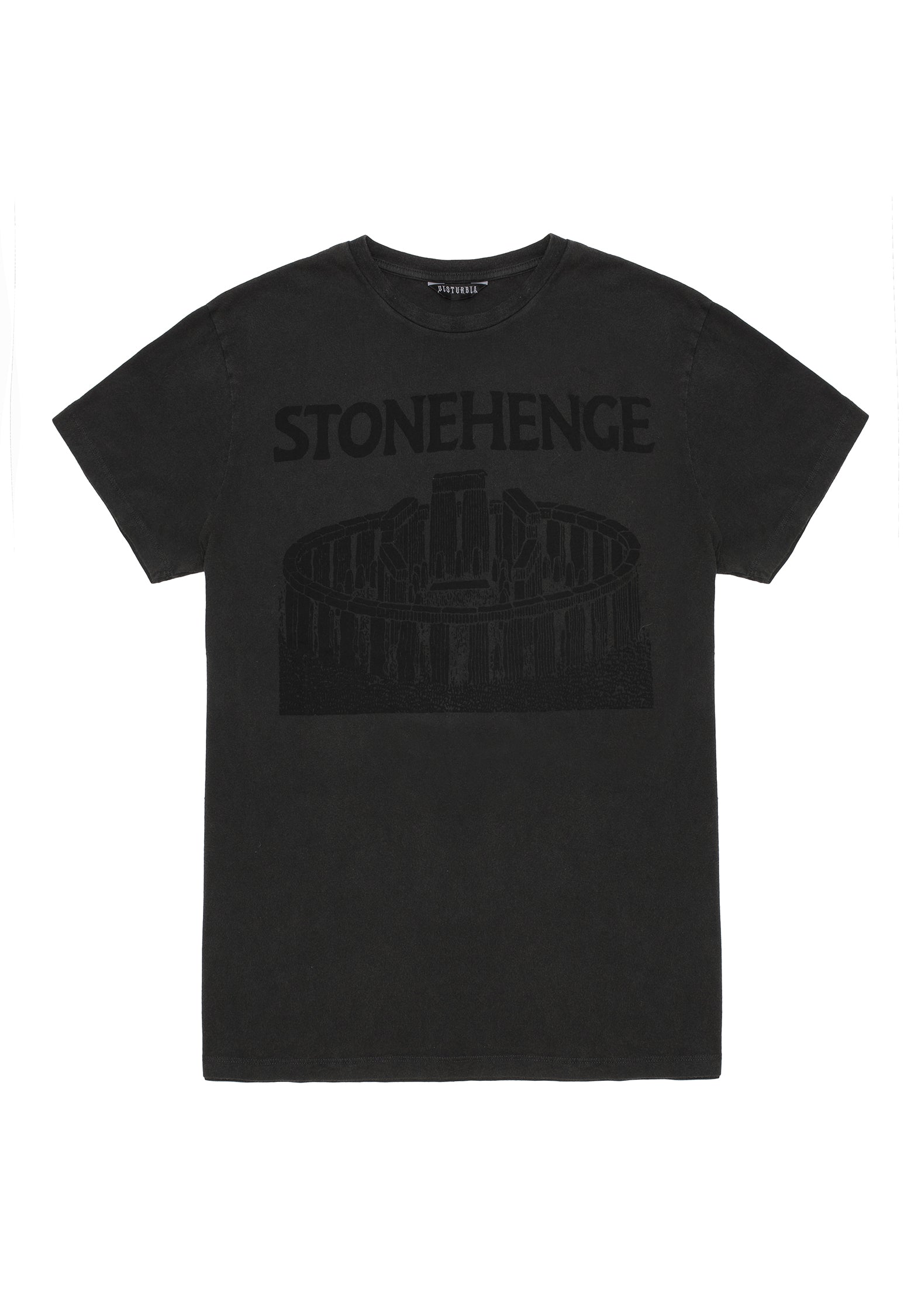 Acid Washed Graphic Print T-Shirt - Stonehenge Design | Henge