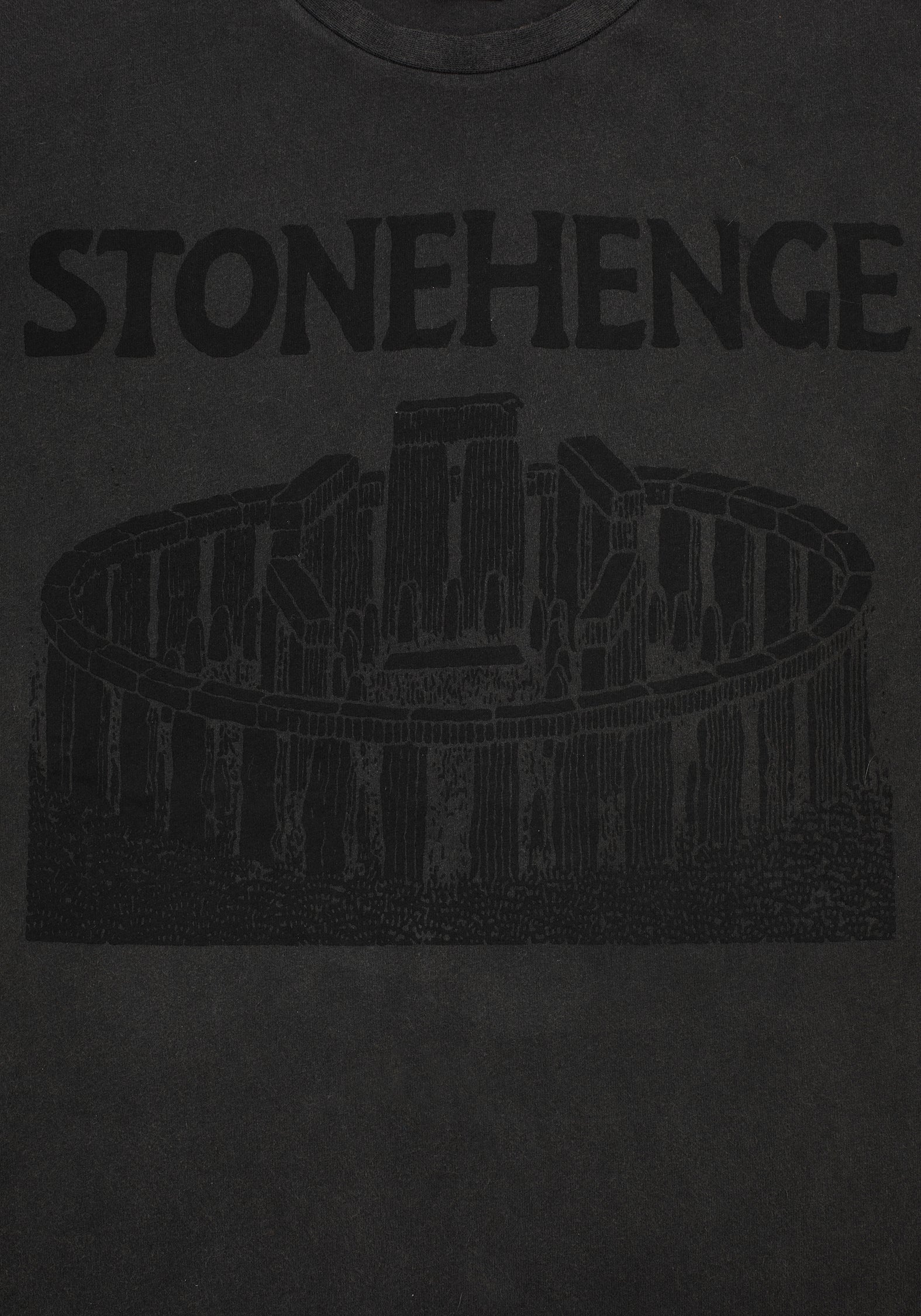 Acid Washed Graphic Print T-Shirt - Stonehenge Design | Henge