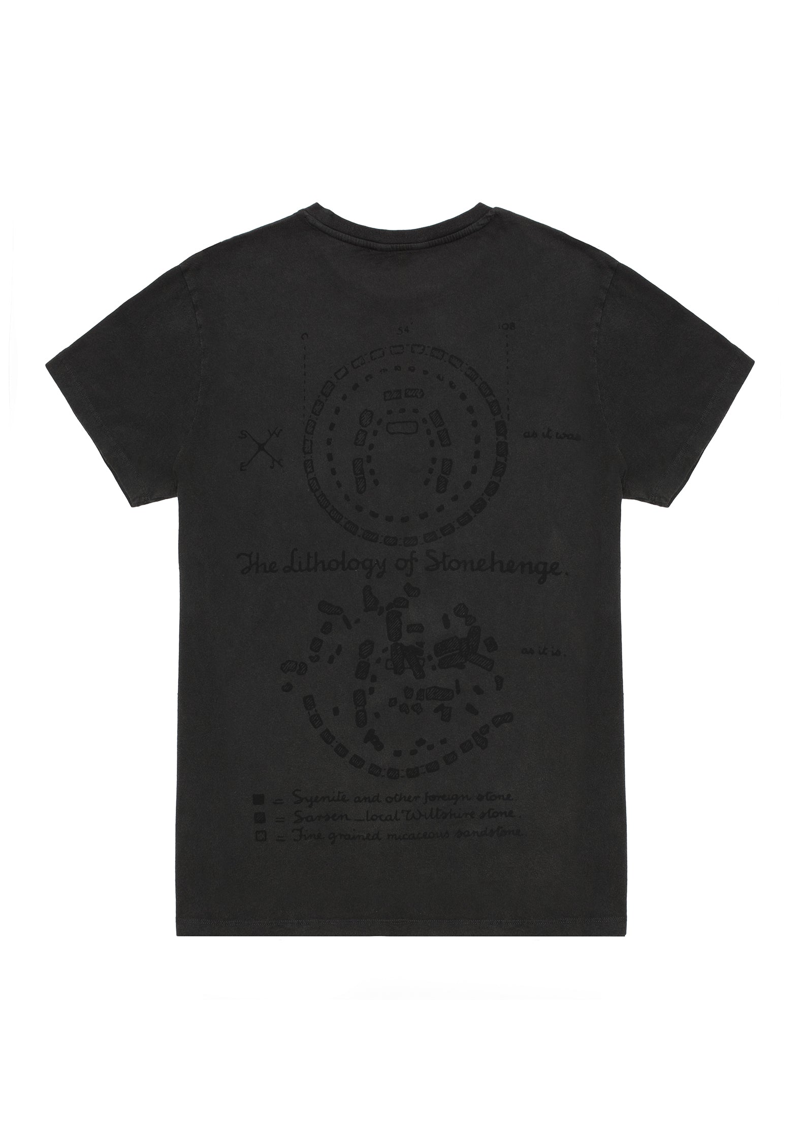 Acid Washed Graphic Print T-Shirt - Stonehenge Design | Henge