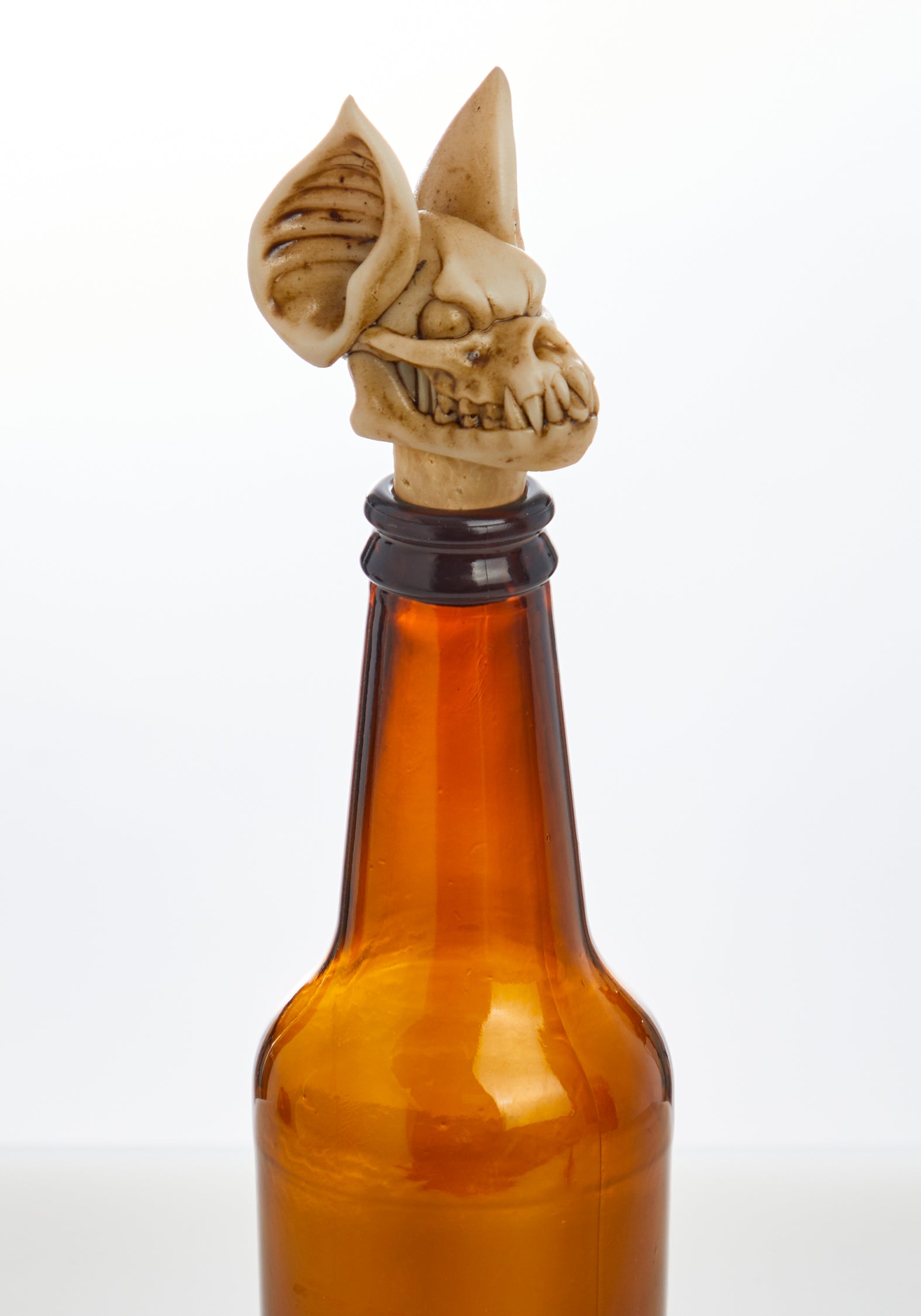 Bat Skull Bottle Stopper with Cork Seal | Lazlo Gothic Decor