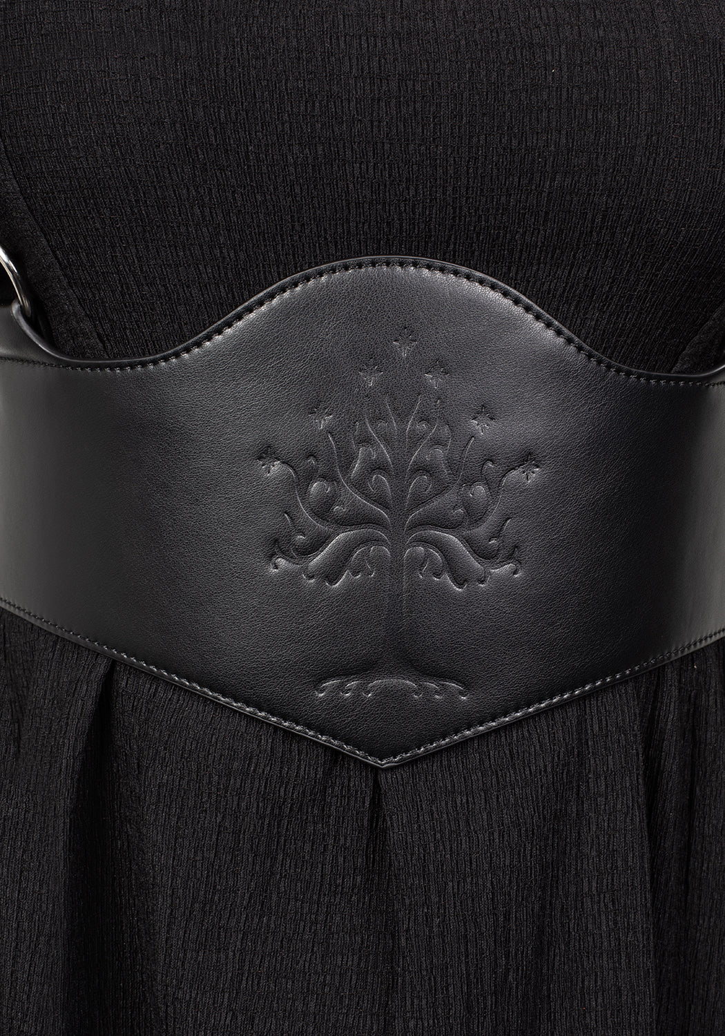 Adjustable Faux Leather Choker Harness with Silver Buckles | Nienna