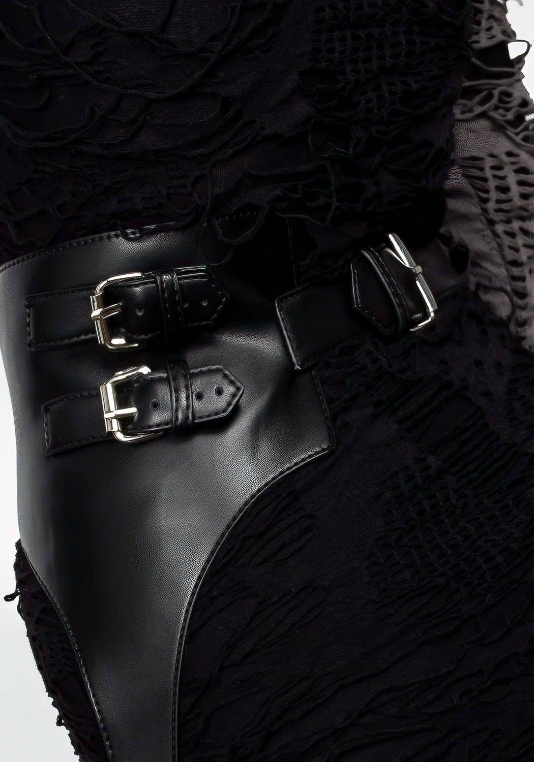 Faux Leather Suspender Waist Harness with Adjustable Buckles | Domina