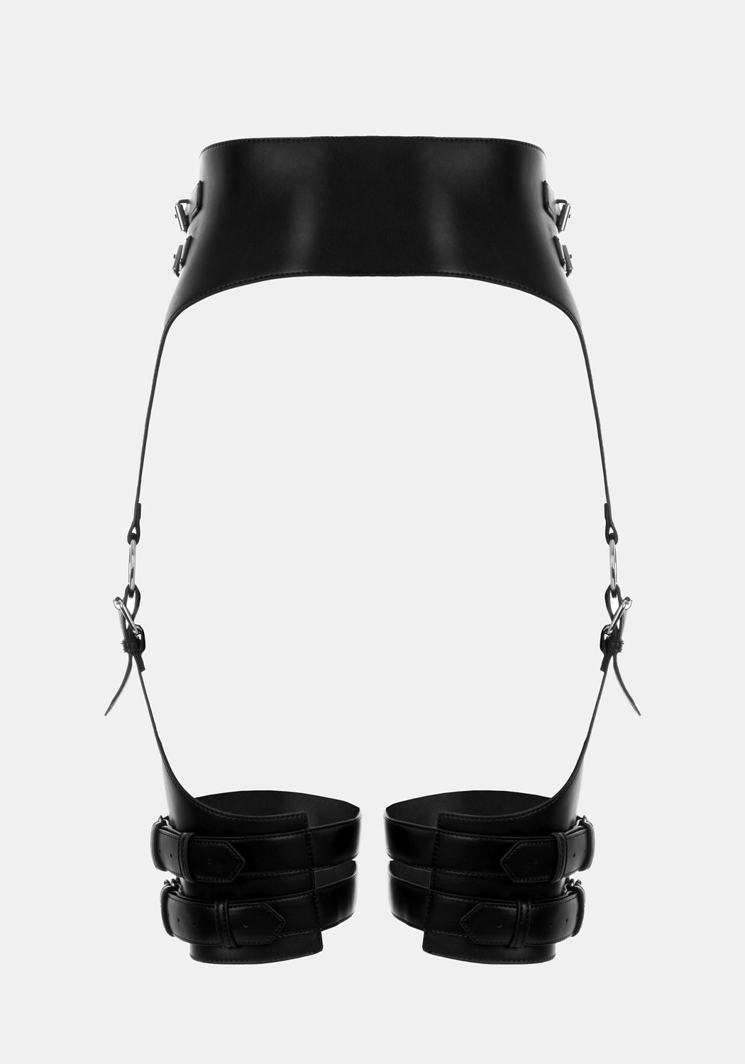Faux Leather Suspender Waist Harness with Adjustable Buckles | Domina