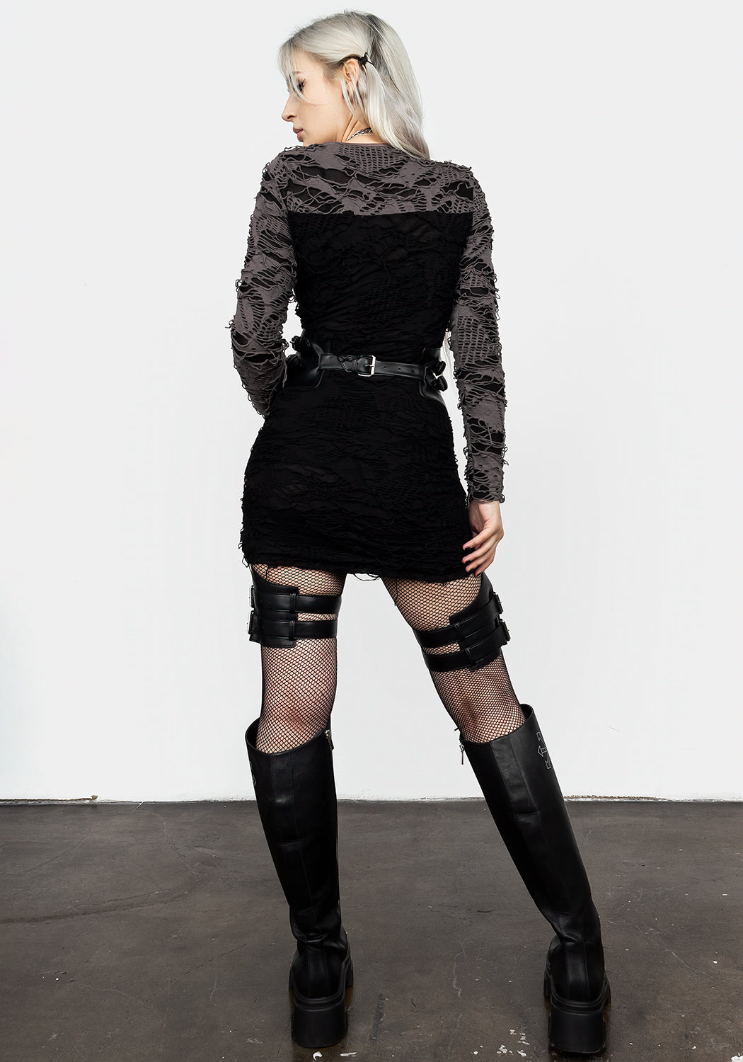 Faux Leather Suspender Waist Harness with Adjustable Buckles | Domina